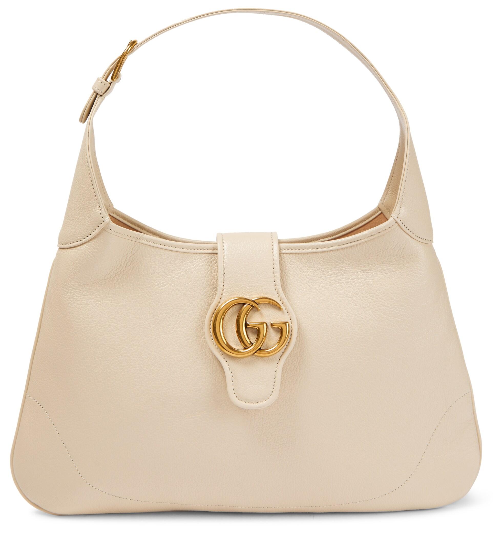 Gucci Aphrodite Medium Leather Shoulder Bag in Natural | Lyst