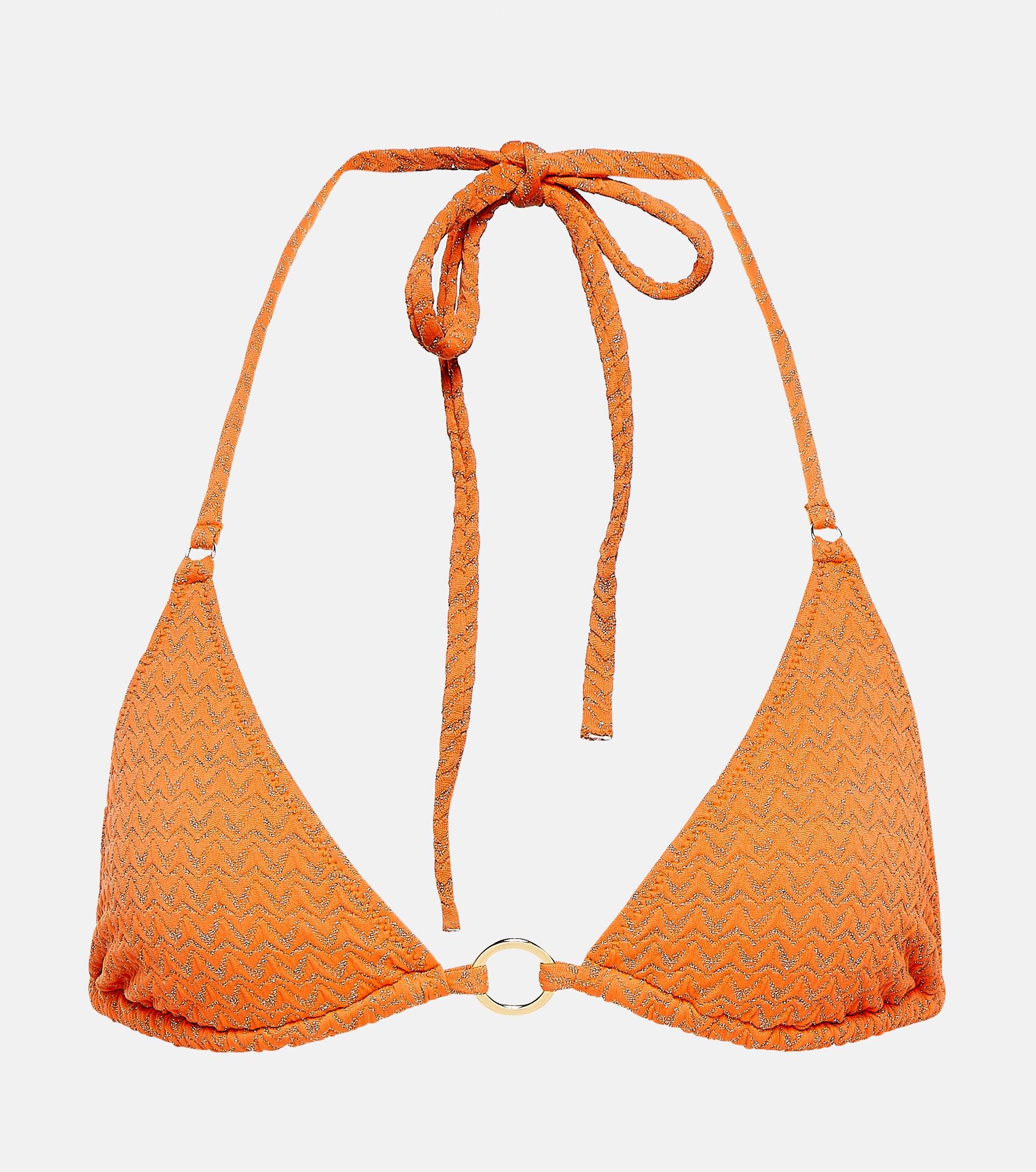 Melissa Odabash Venice Embellished Bikini Top in Orange | Lyst