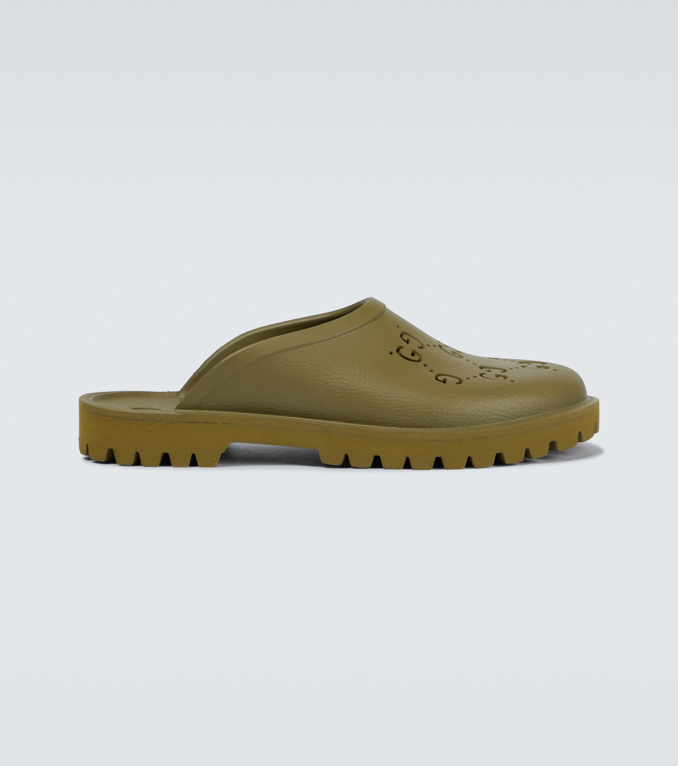 Gucci GG Rubber Slippers in Green for Men Lyst