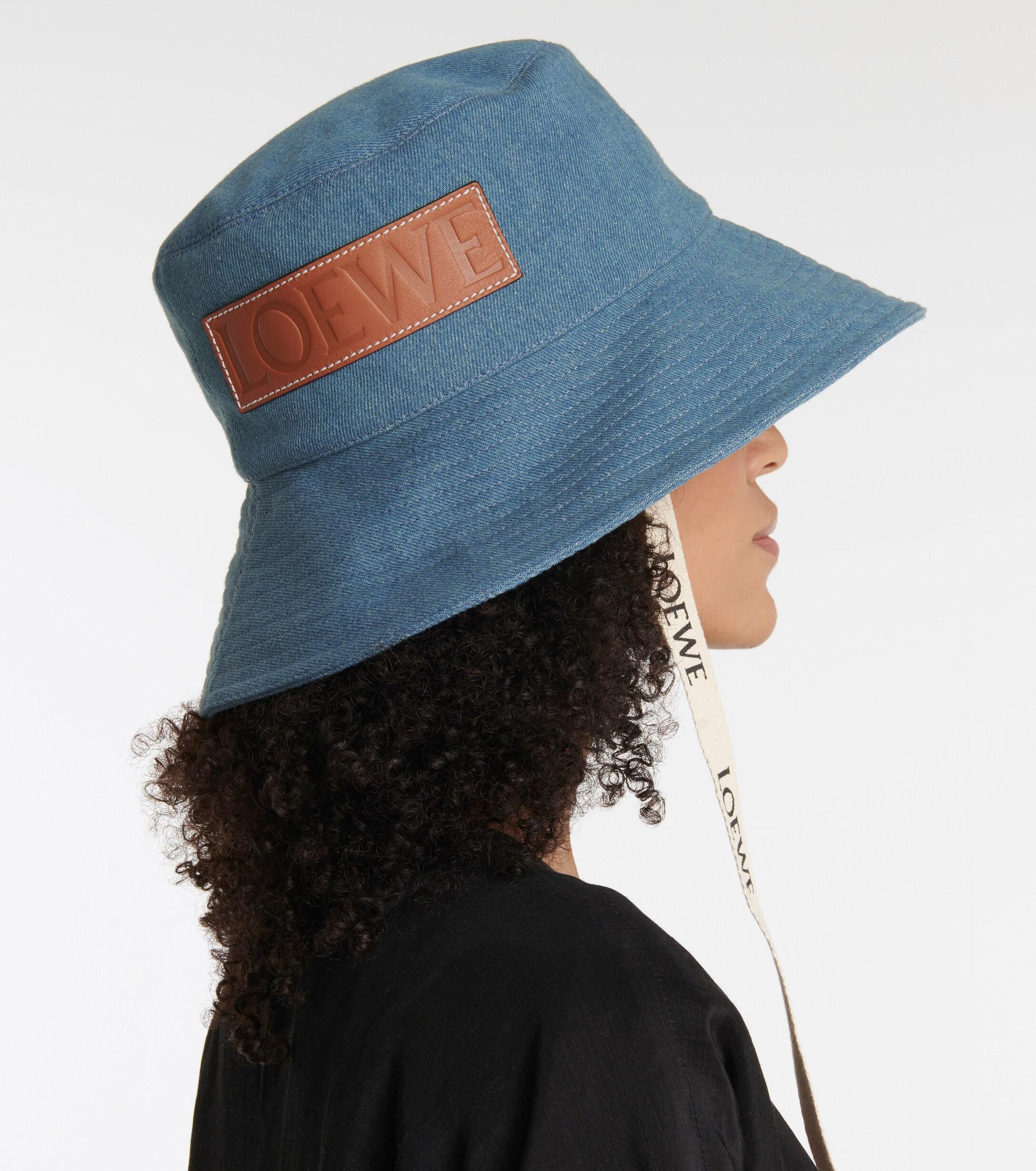 Loewe Denim Raw Edge Bucket Hat - Blue Hats, Accessories