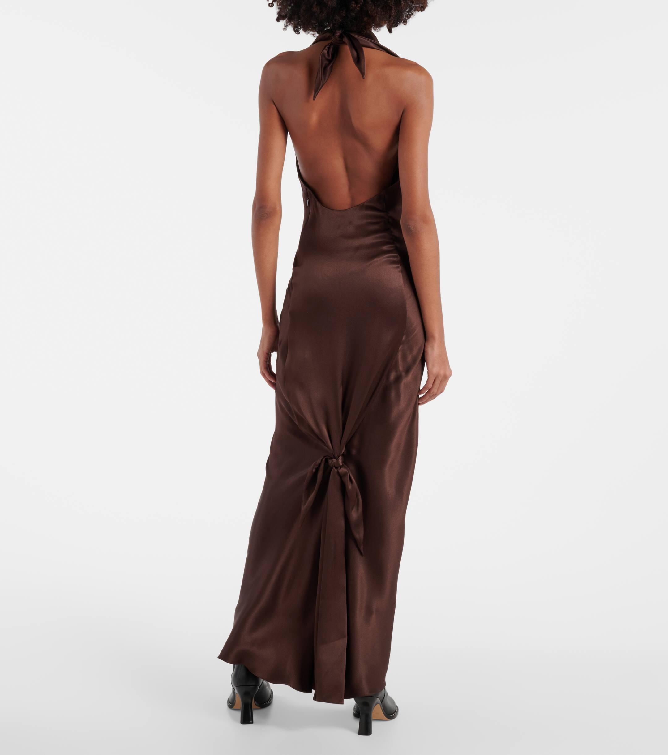 loewe brown dress Double L cotton and silk shirt dress in brown - Loewe