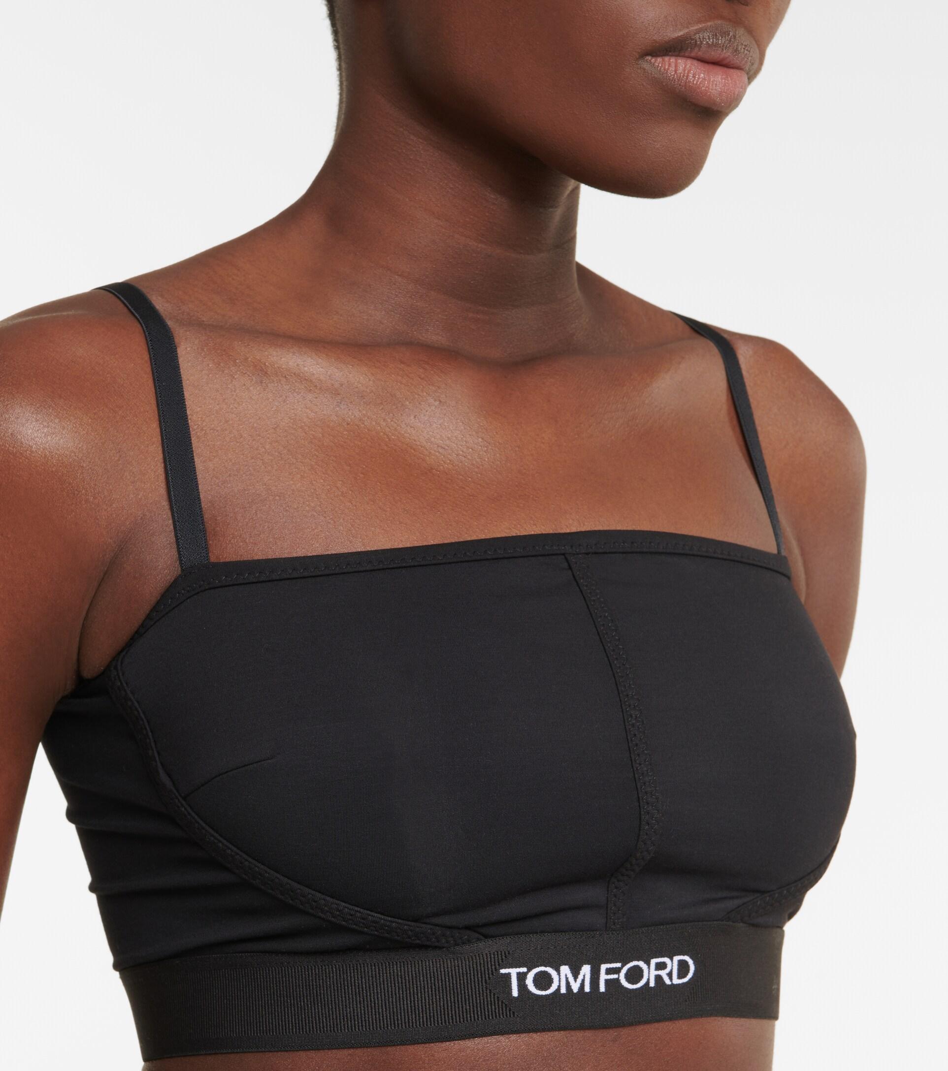 Tom Ford Logo Bralette in Black | Lyst