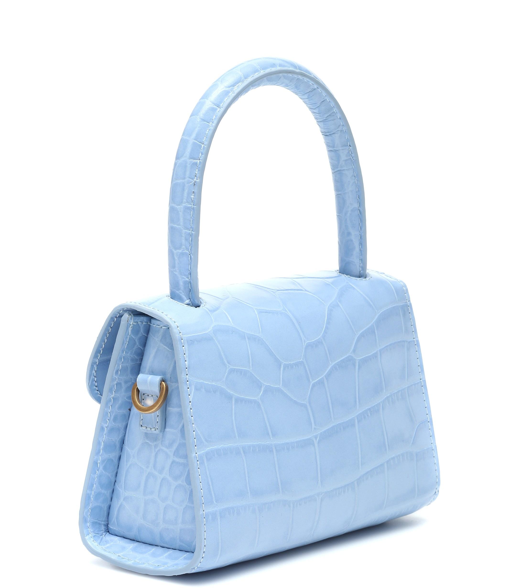 BY FAR Mini Croc-effect Shoulder Bag in Blue - Lyst