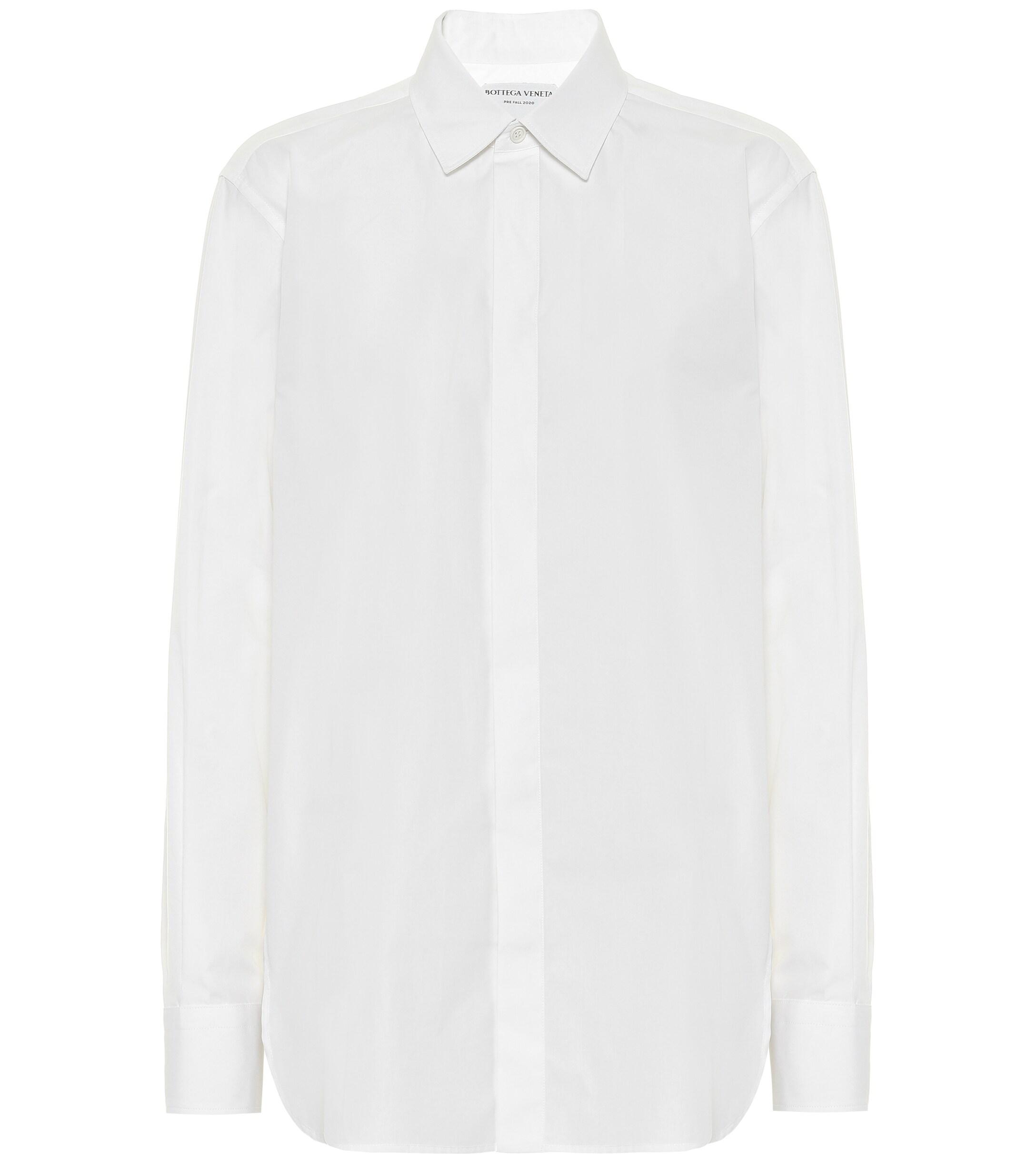 Bottega Veneta Cotton-poplin Shirt in White - Lyst