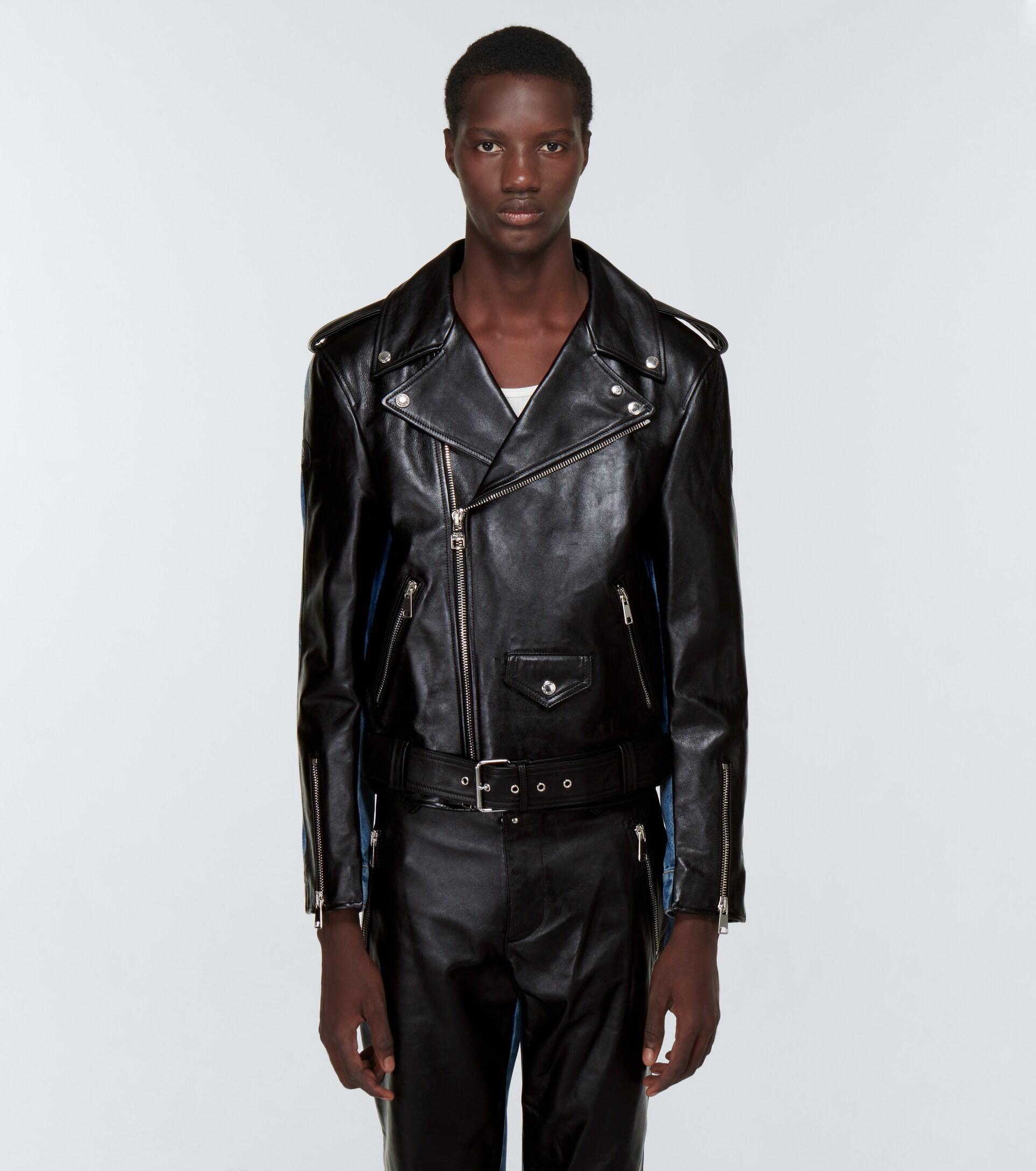 Alexander McQueen Leather Biker Jacket in Black for Men | Lyst