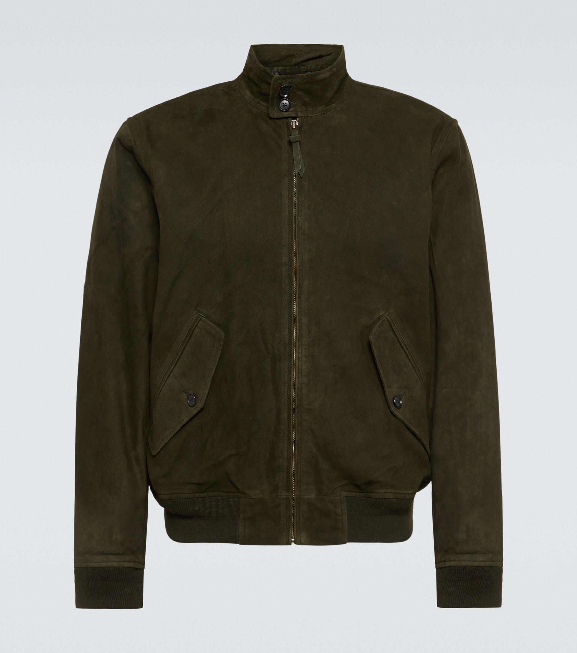 Polo Ralph Lauren Suede Jacket in Green for Men | Lyst