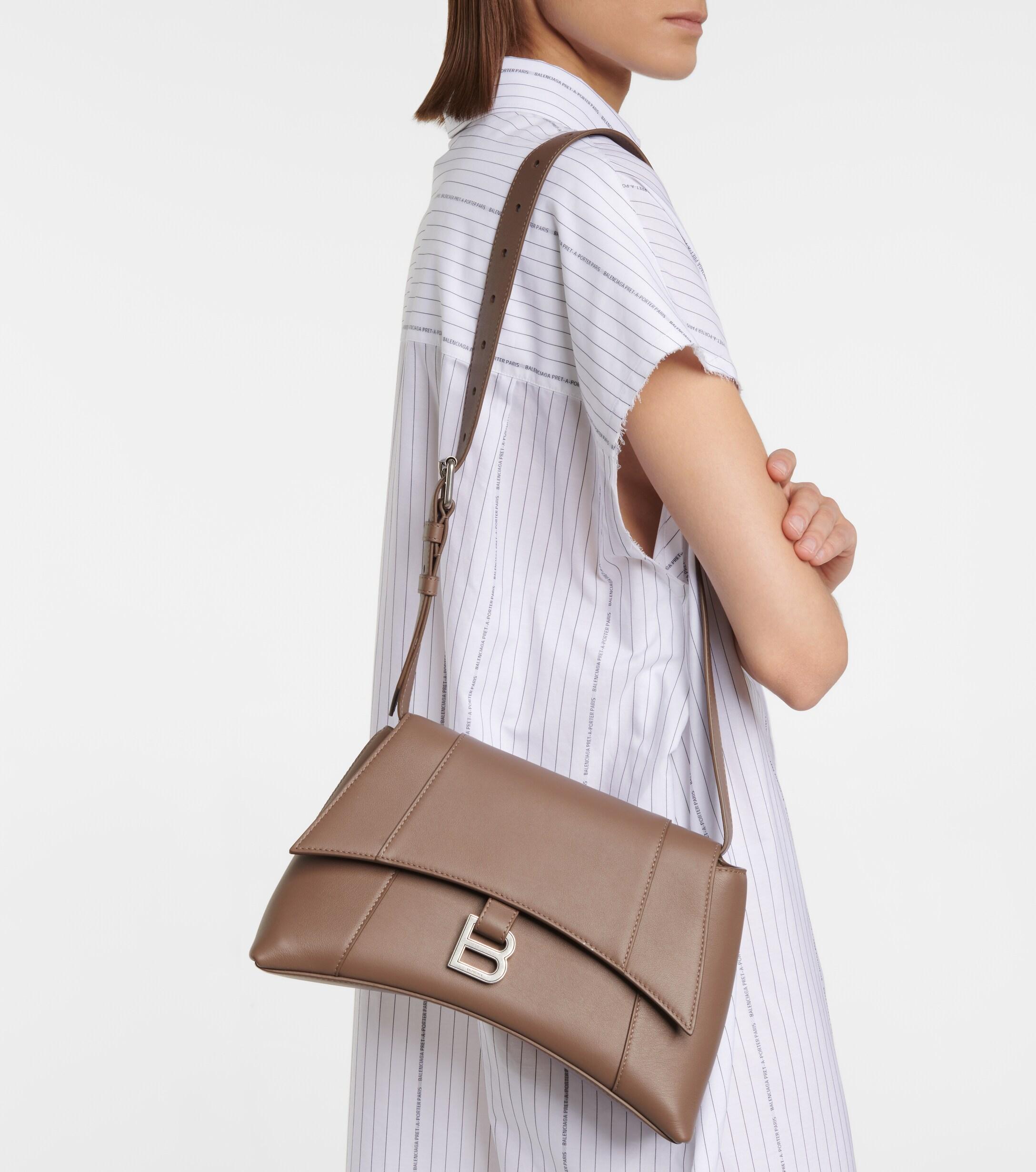 Balenciaga Downtown Small Leather Shoulder Bag in Brown | Lyst