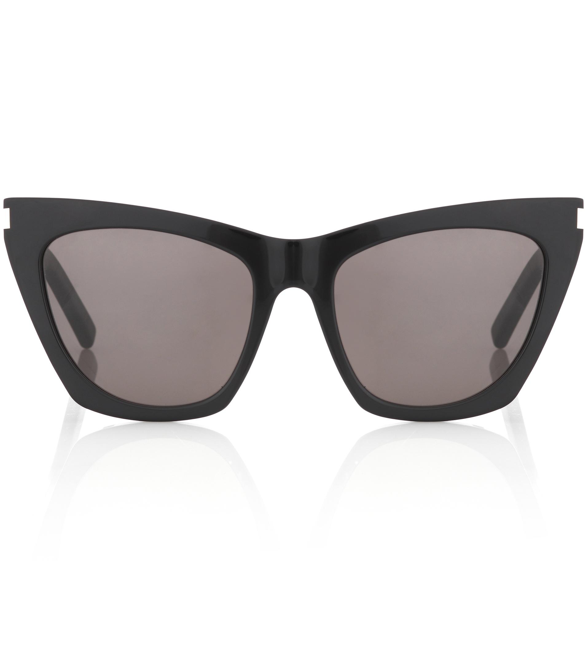 Saint Laurent Synthetic Kate Sunglasses in Black - Lyst