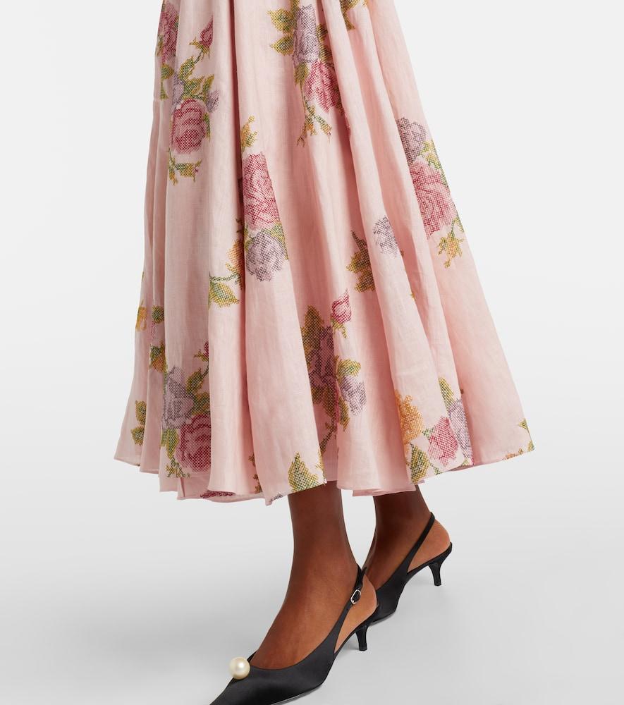 markarian floral print monroe corset dress Apple Blue Ikat Floral Corset Dress Markarian