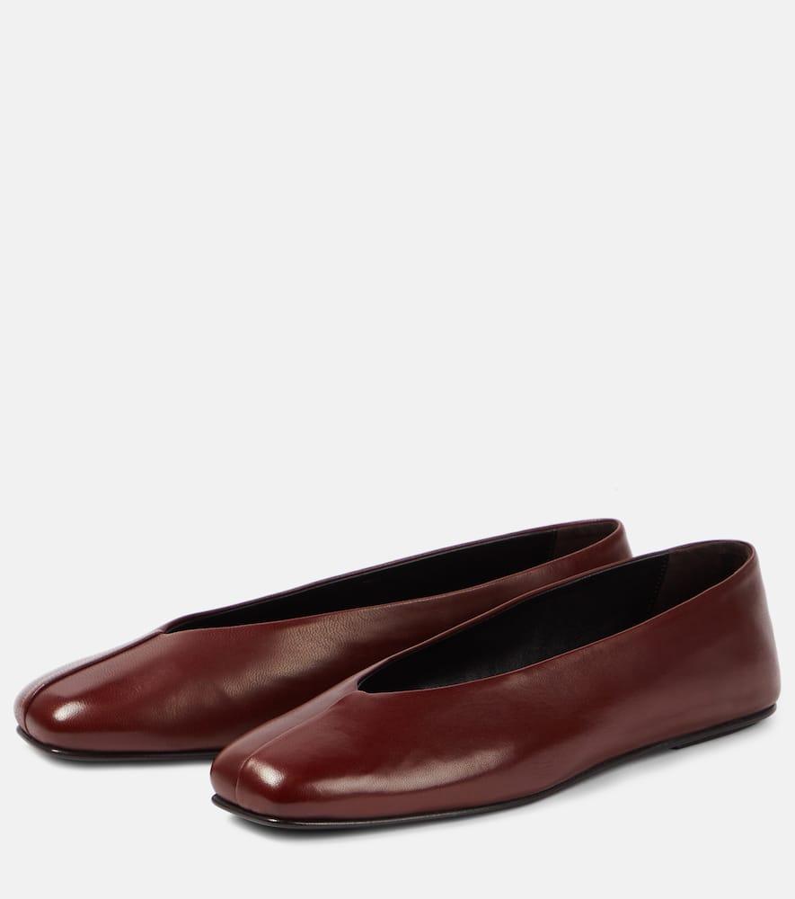The Row Eva Two Leather Ballet Flats in Red Lyst