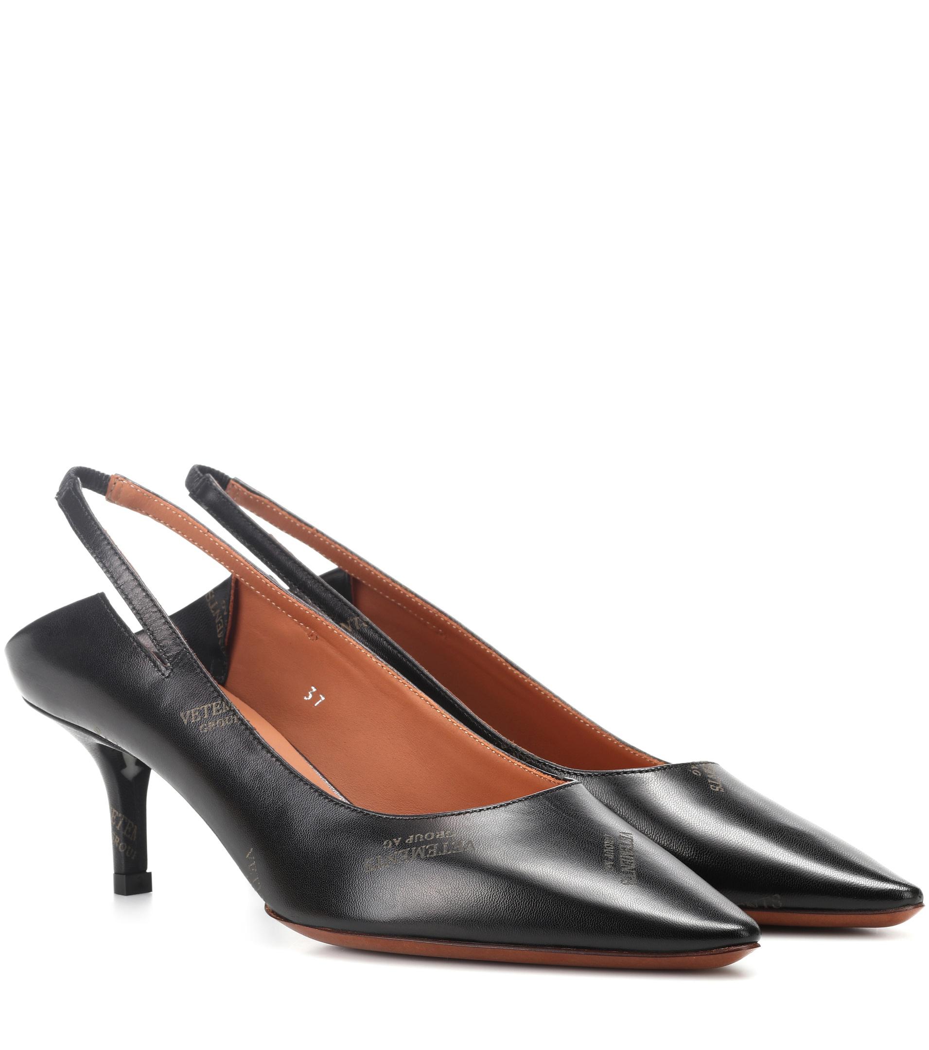 leather sling back pumps