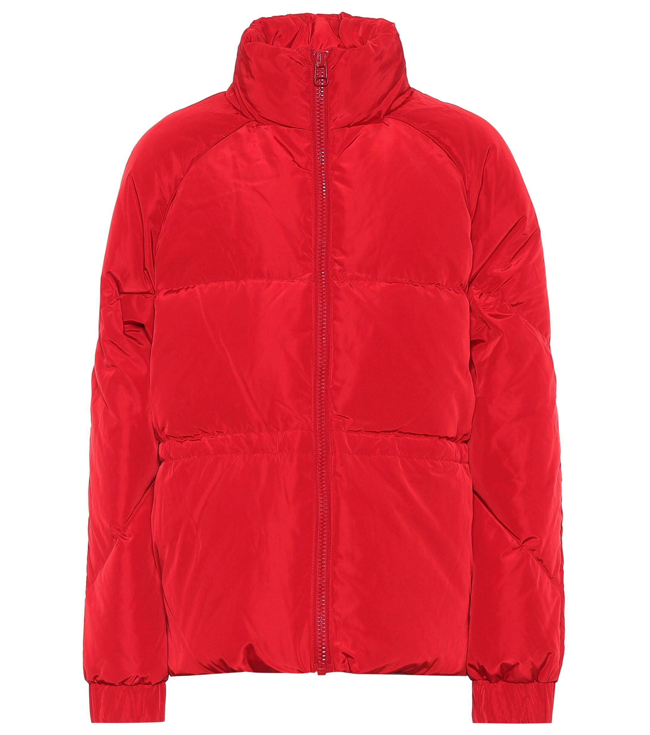 Ganni Synthetic Down Puffer Jacket in Red Lyst
