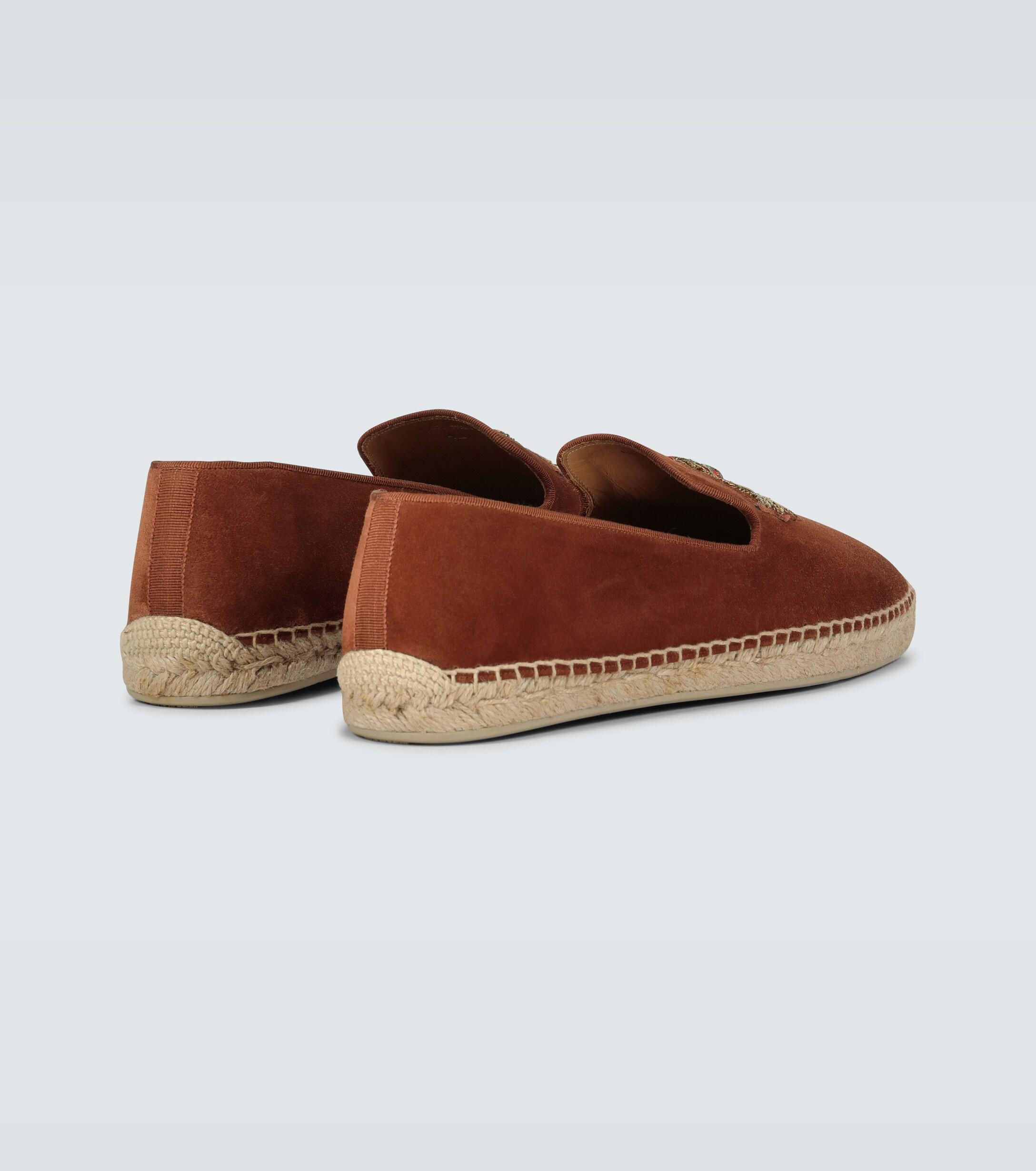 Christian Louboutin Suede Nanou Orlato Espadrilles in Brown for ...