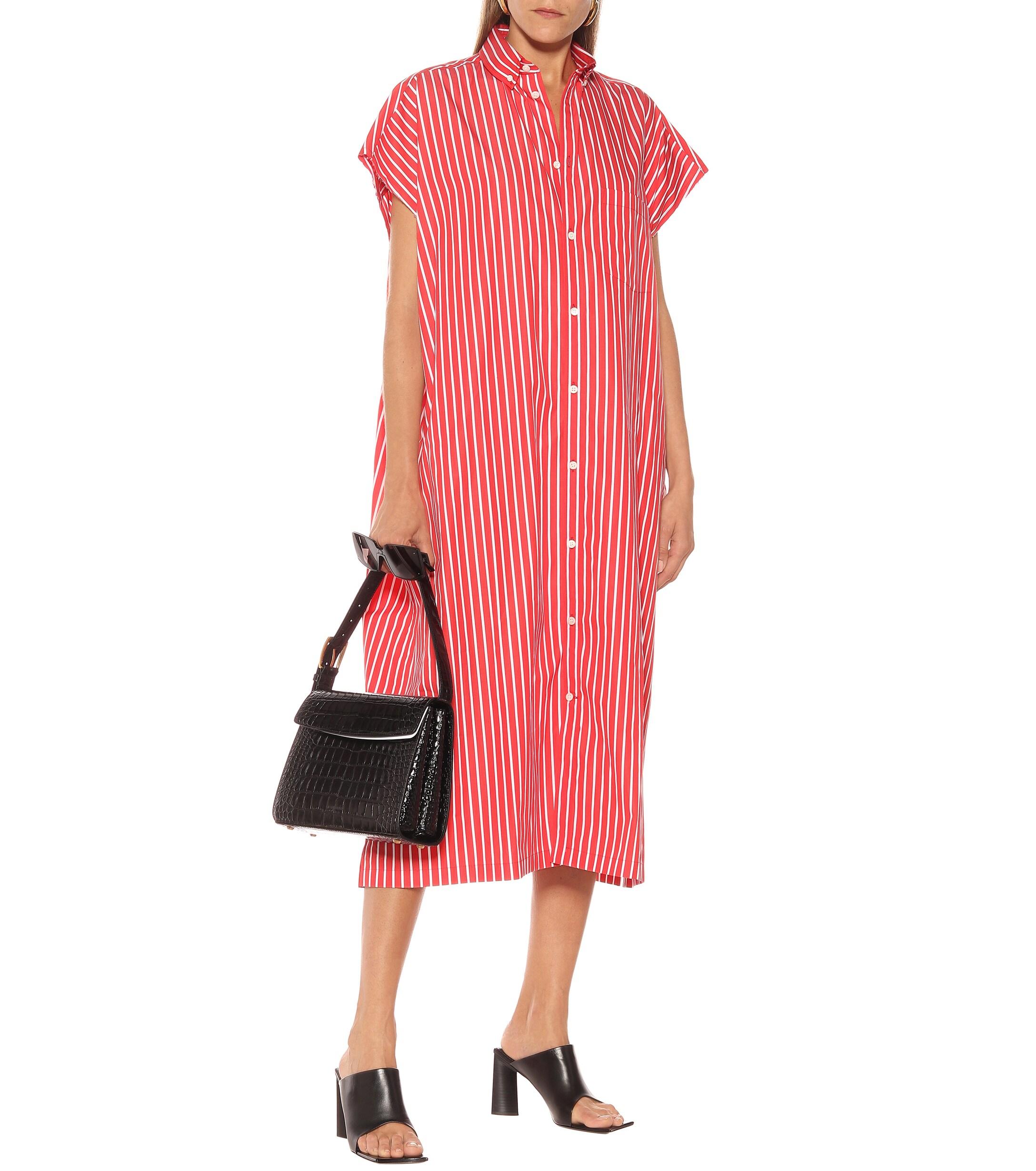 balenciaga striped shirt dress