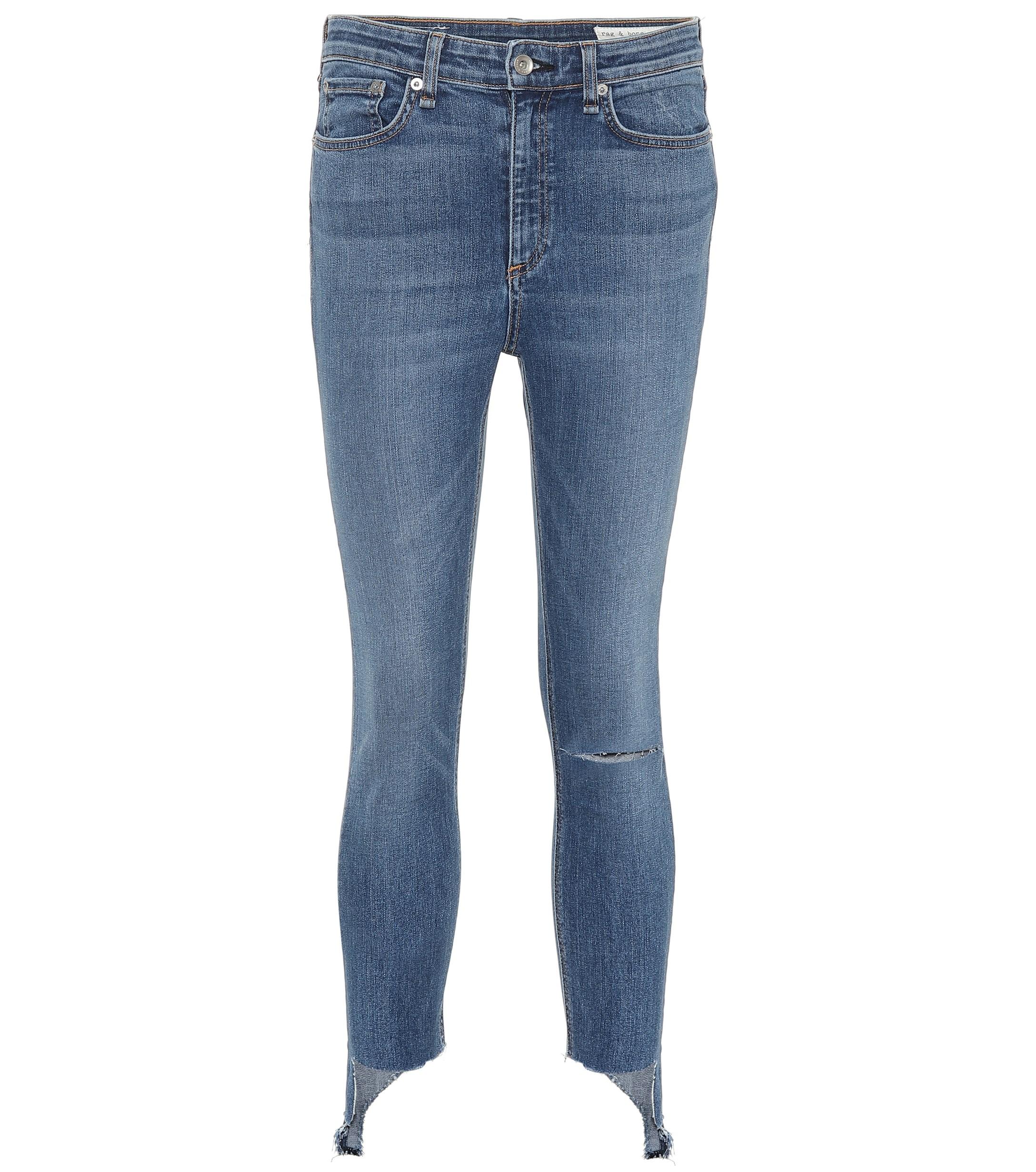 Rag & Bone Nina High-rise Ankle Skinny Jeans in Blue - Lyst