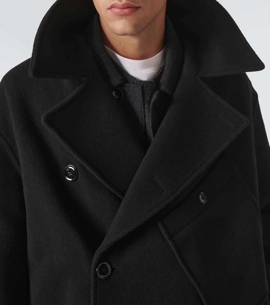 Lemaire Dispatch Wool Peacoat in Black for Men | Lyst