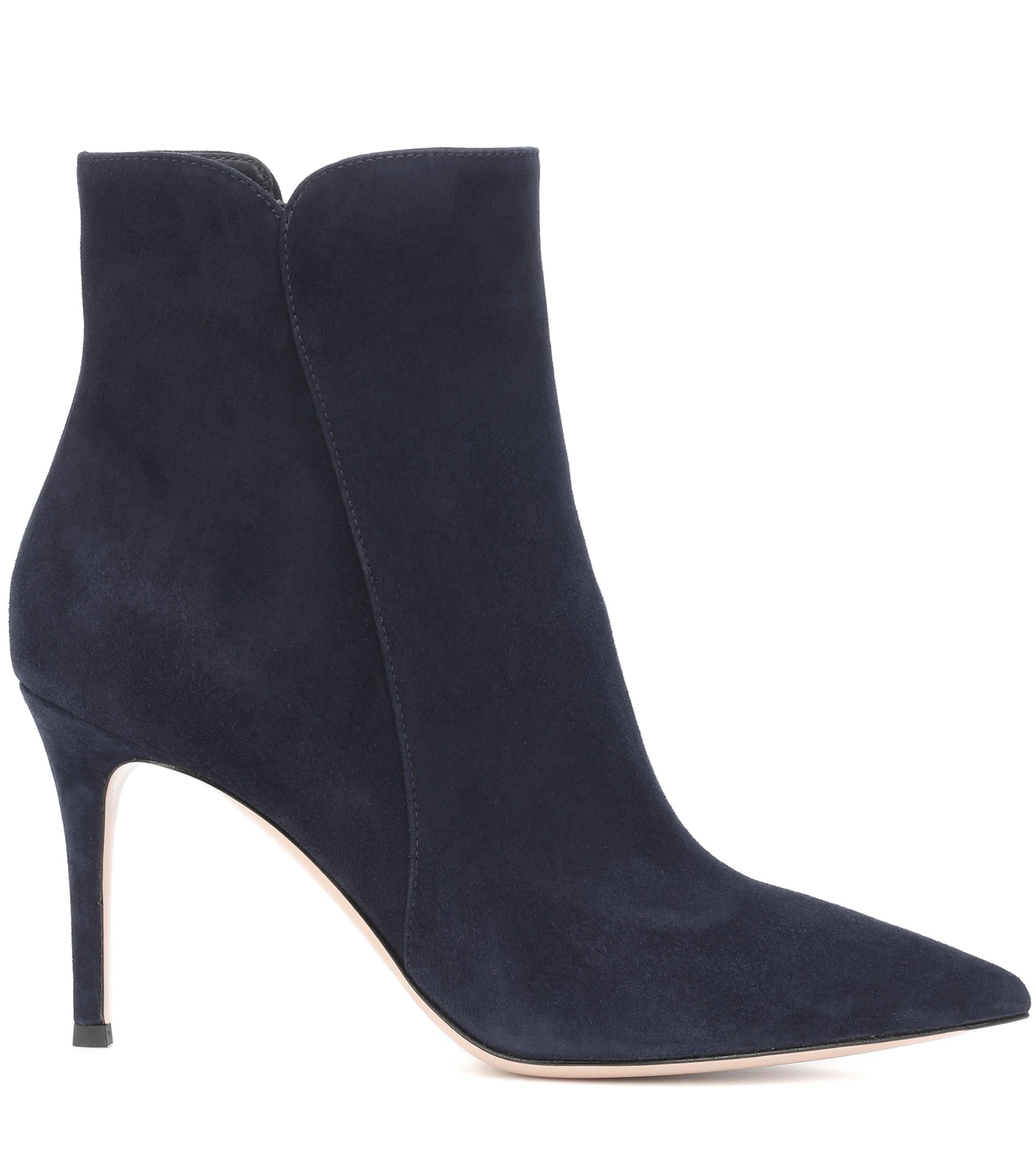 Gianvito Rossi Dana Suede Ankle Boots in Denim (Blue) - Lyst