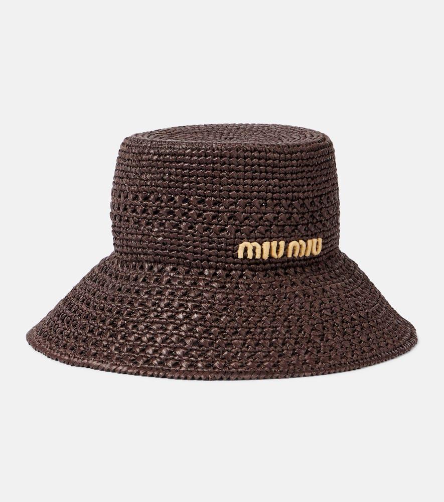 miu-miu-brown-Logo-Raffia-  display picture 3