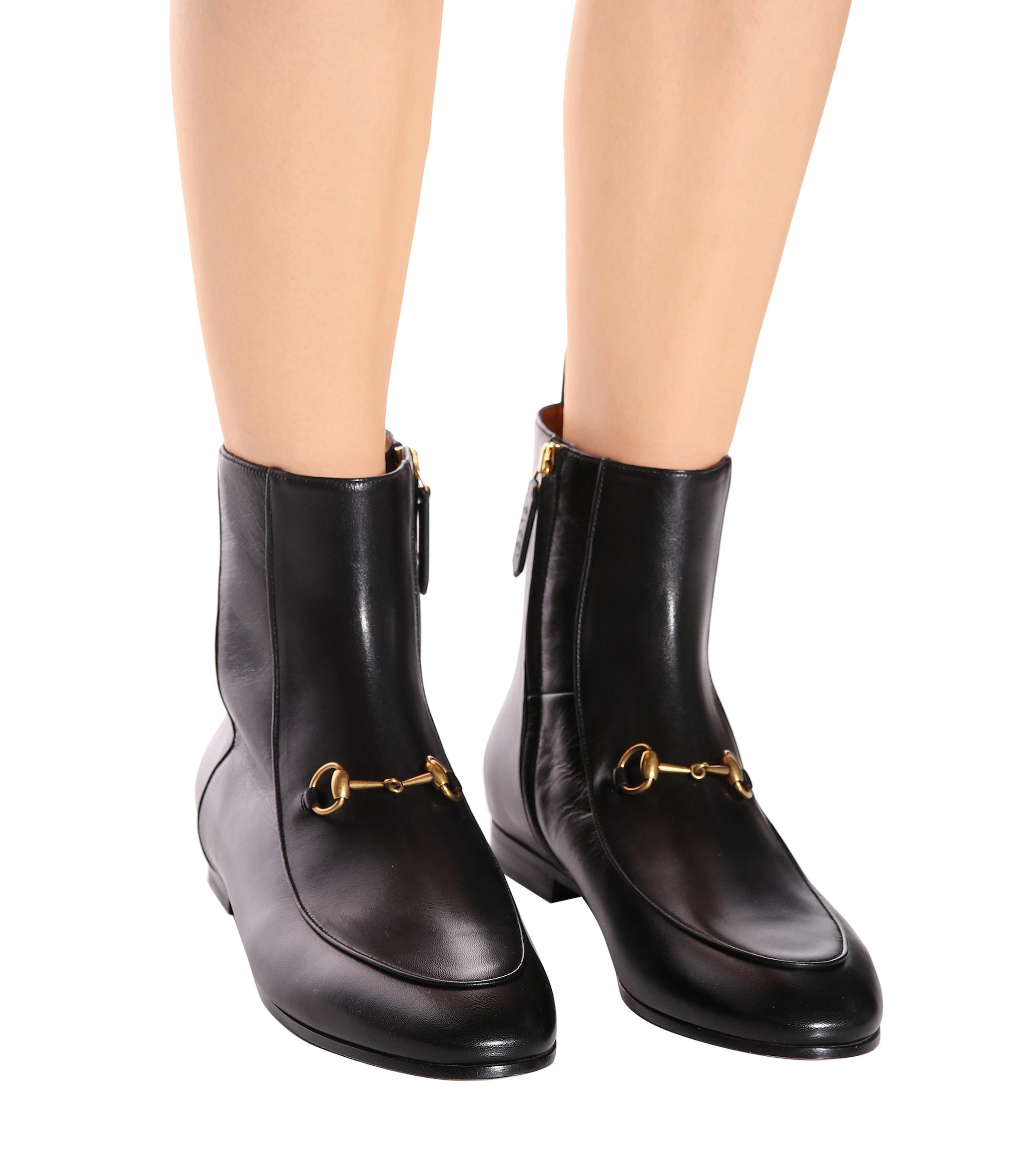 gucci jordaan leather ankle boot