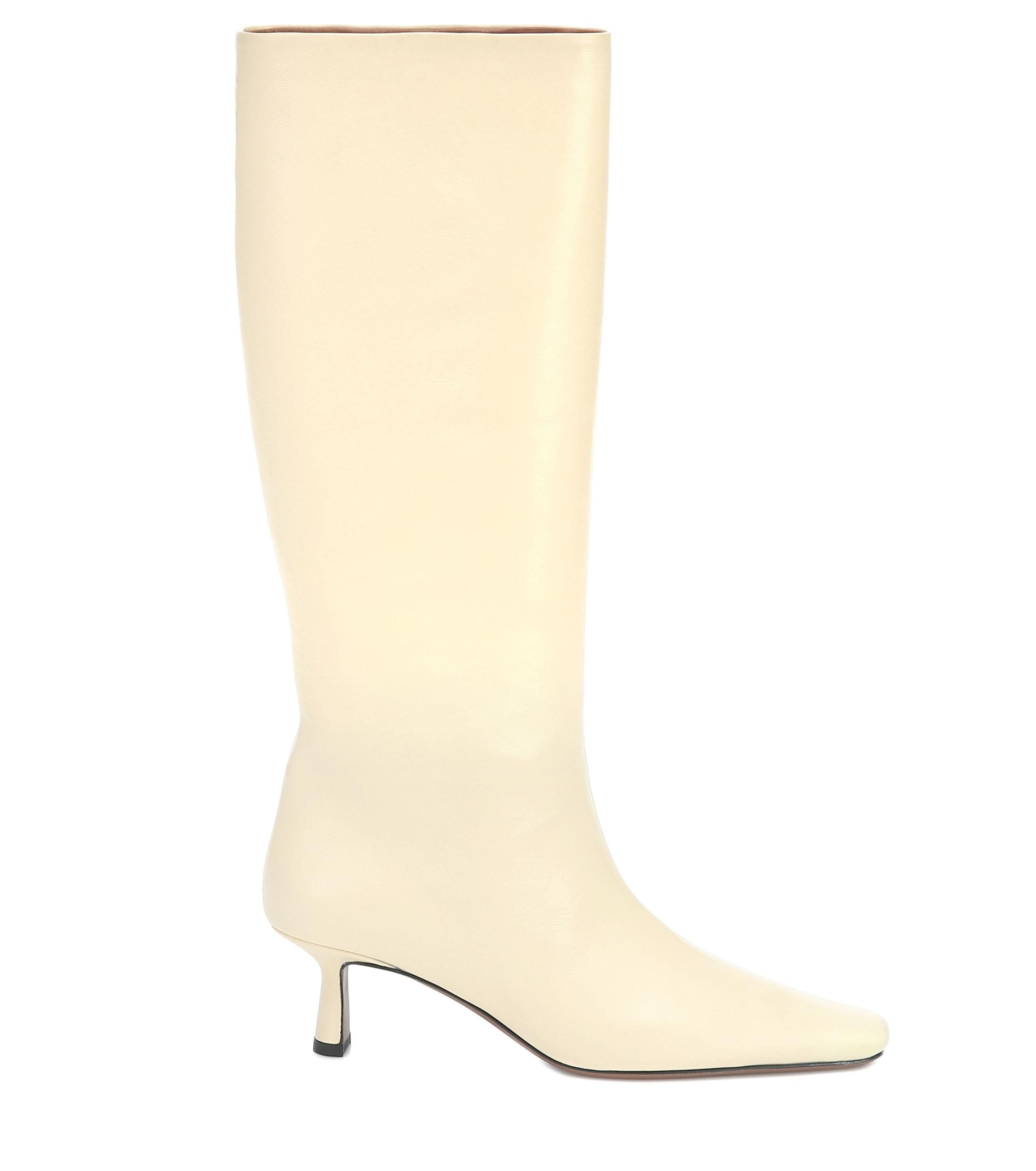 Neous Slouchy Knee-high Leather Boots in Yellow - Lyst