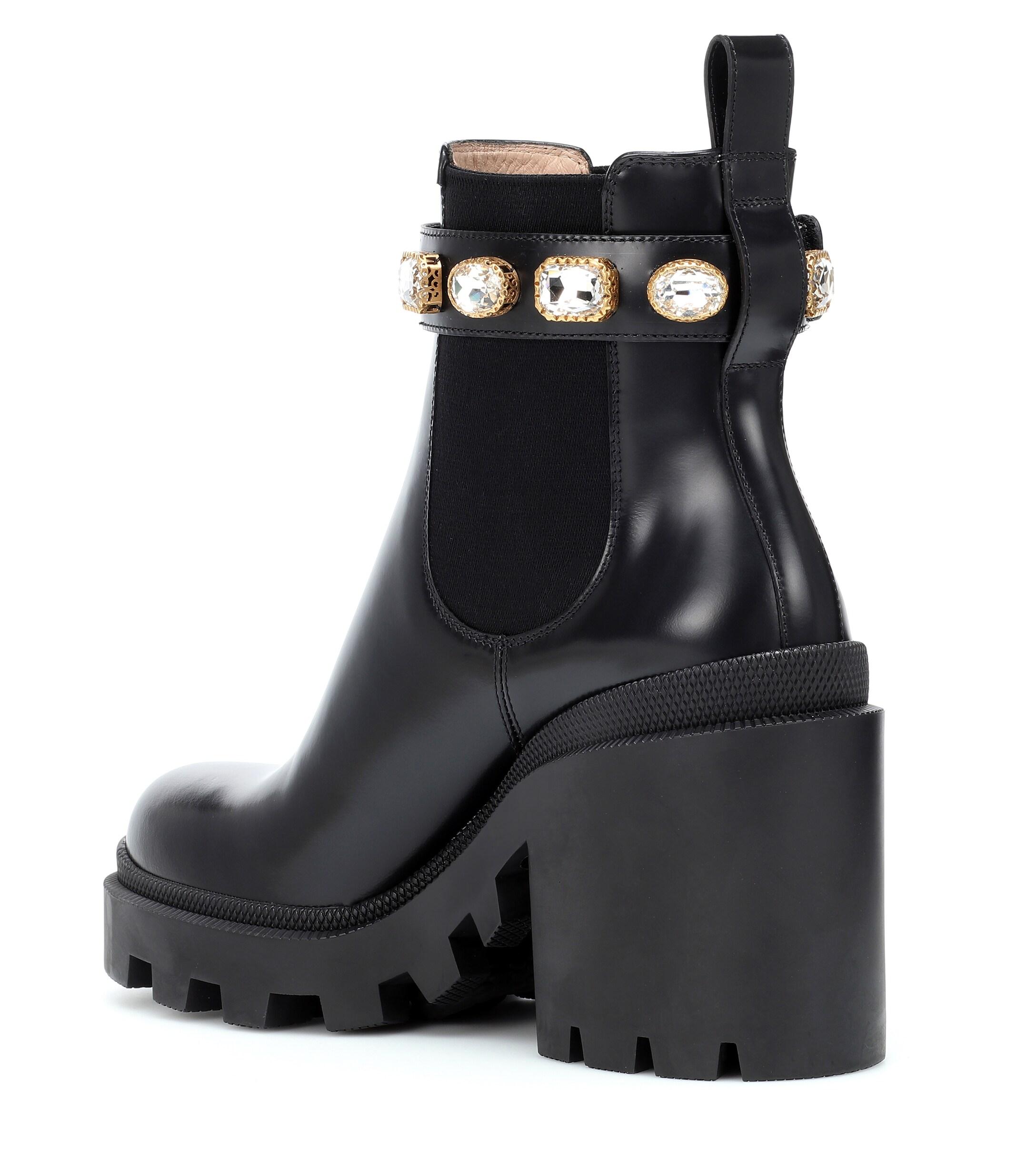 gucci leather ankle boot with belt price