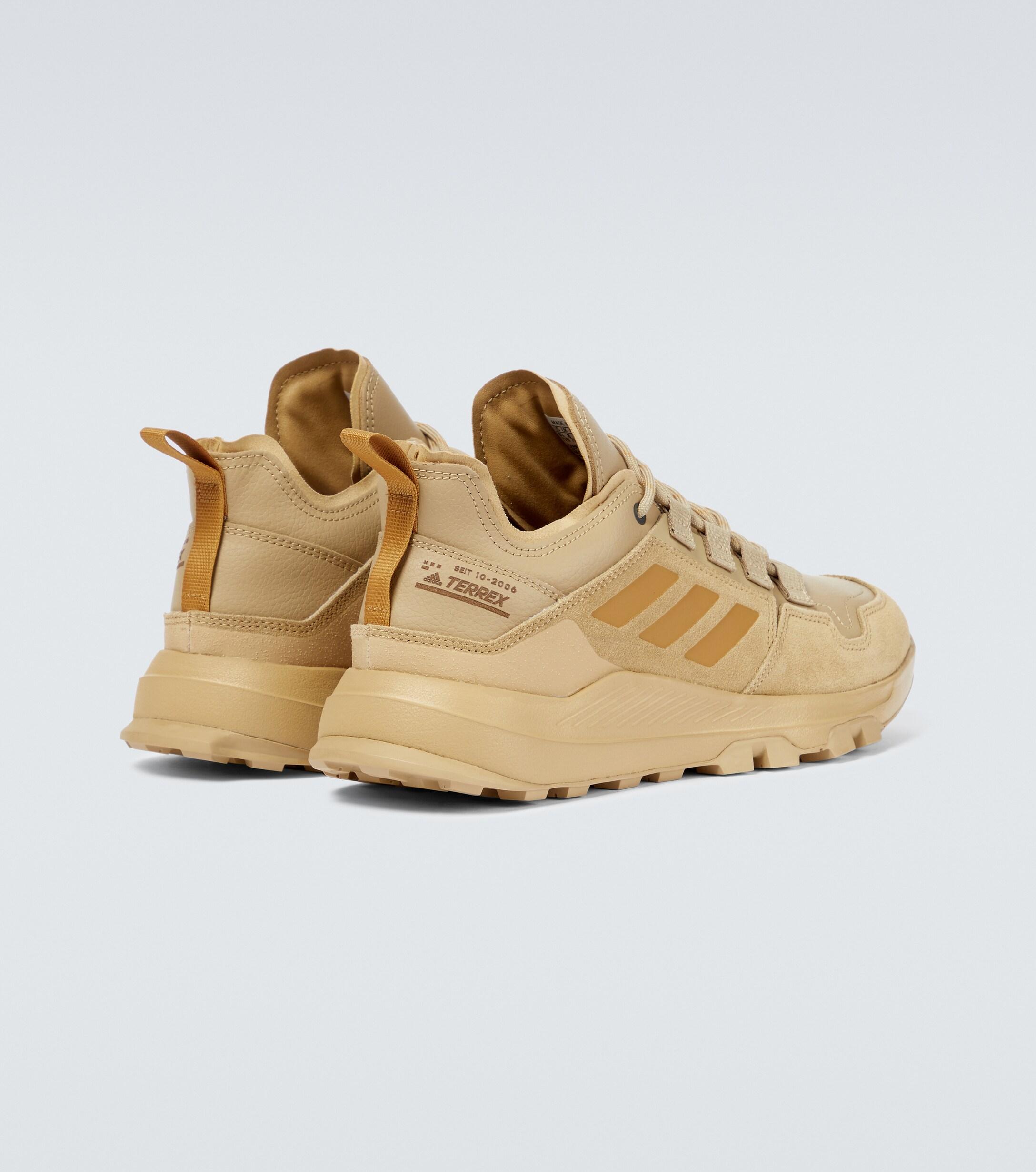 adidas Urban Terrex Leather Hiking Sneakers in Brown for Men | Lyst