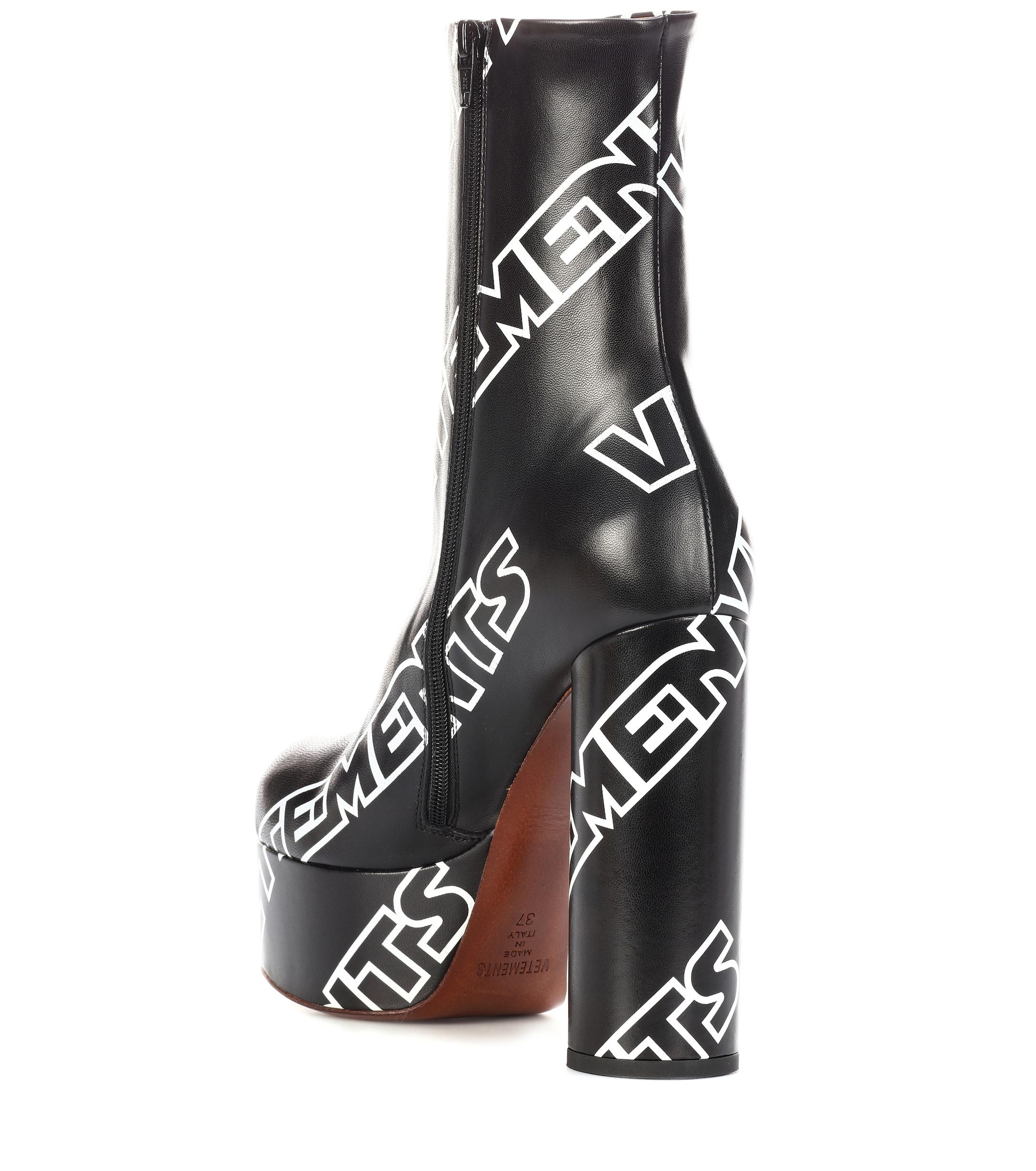 Vetements leather platform ankle boots cheap