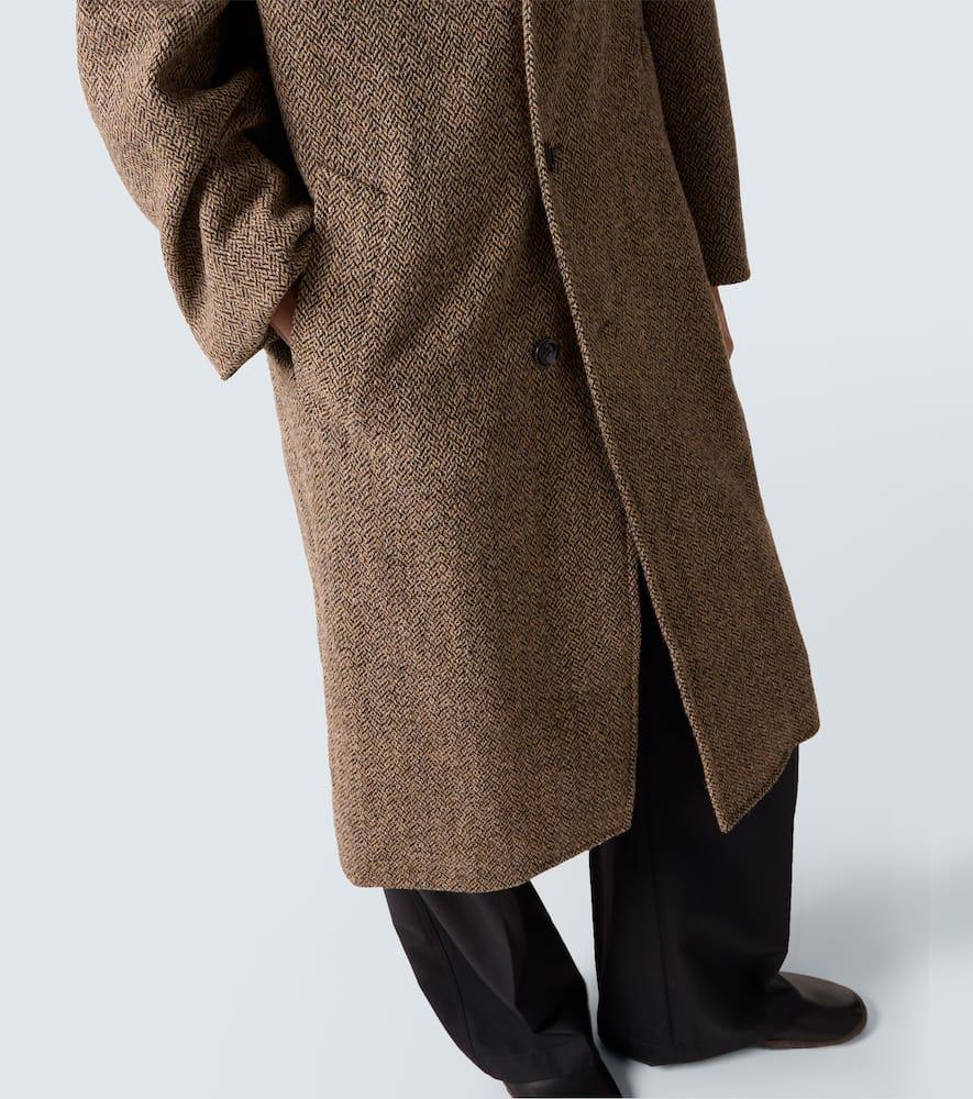 Lemaire Harris Herringbone Wool Tweed Coat in Brown for Men Lyst UK