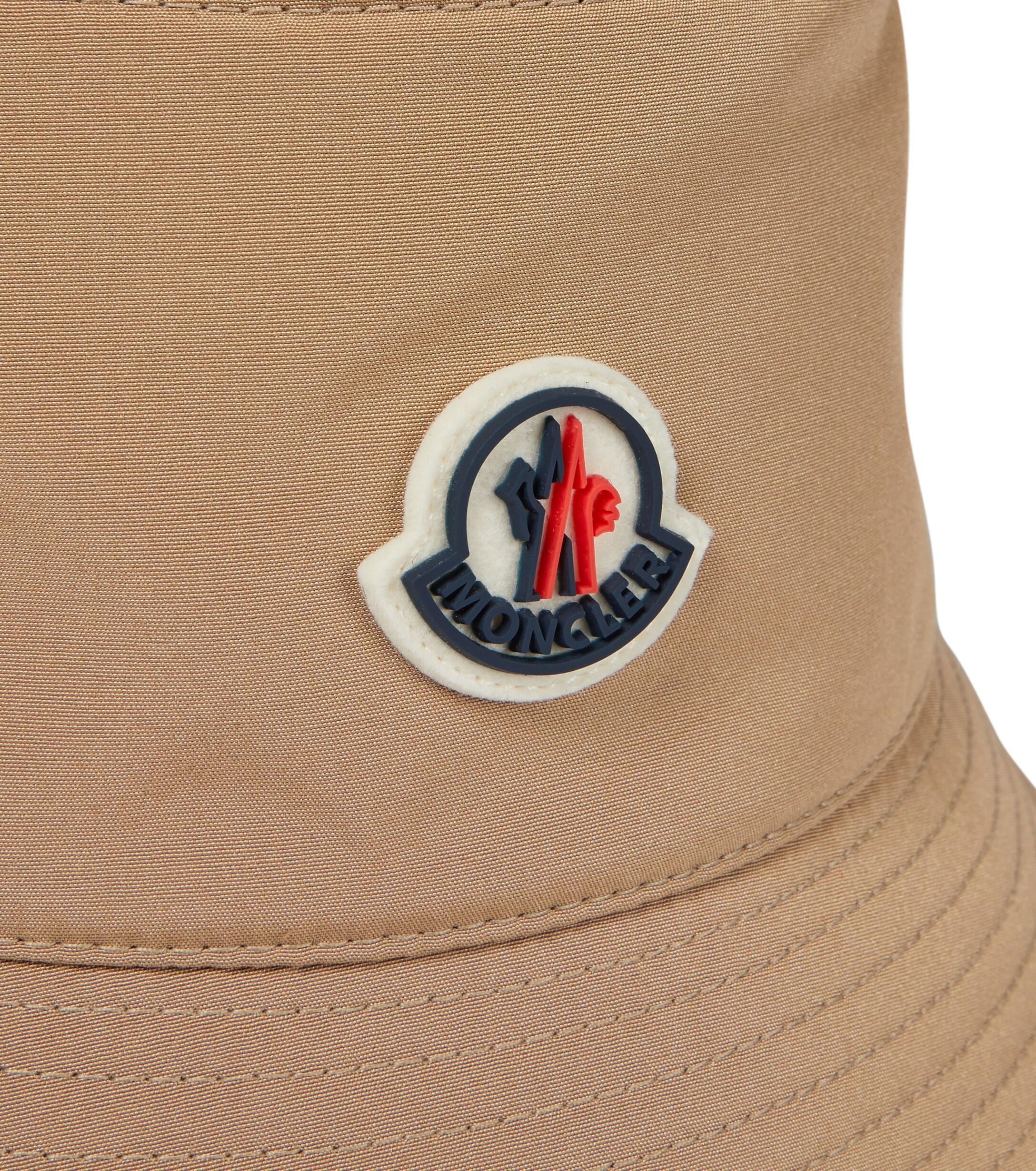 Moncler Cotton Logo Bucket Hat in Brown (Natural) - Save 55% | Lyst