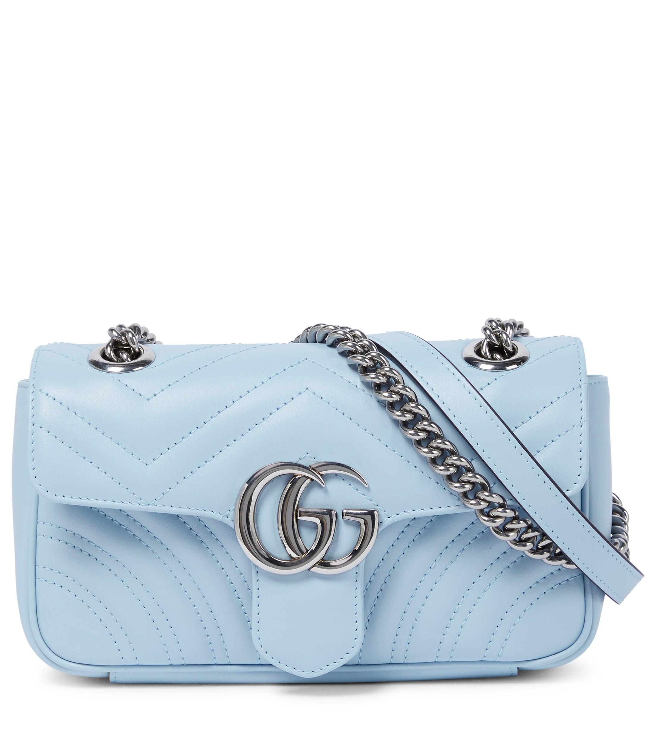 Gucci Leder Schultertasche GG Marmont Mini in Blau | Lyst AT