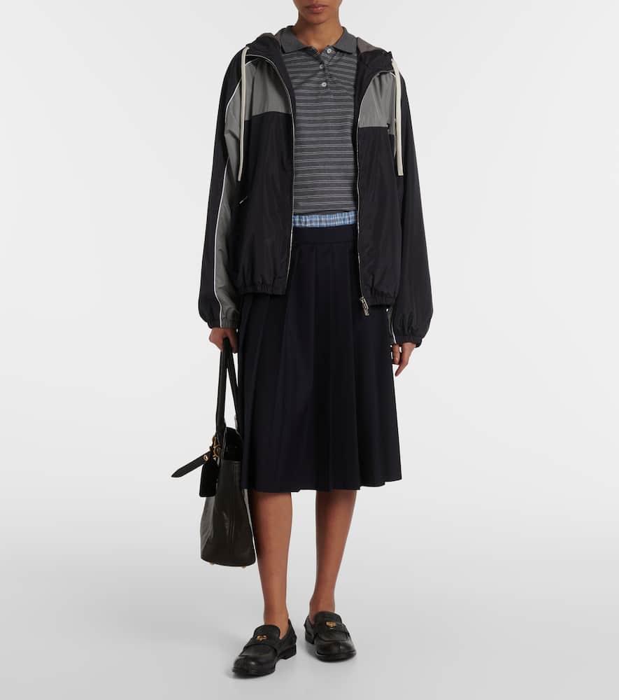 Miu Miu Logo Oversized Track Jacket in Black | Lyst