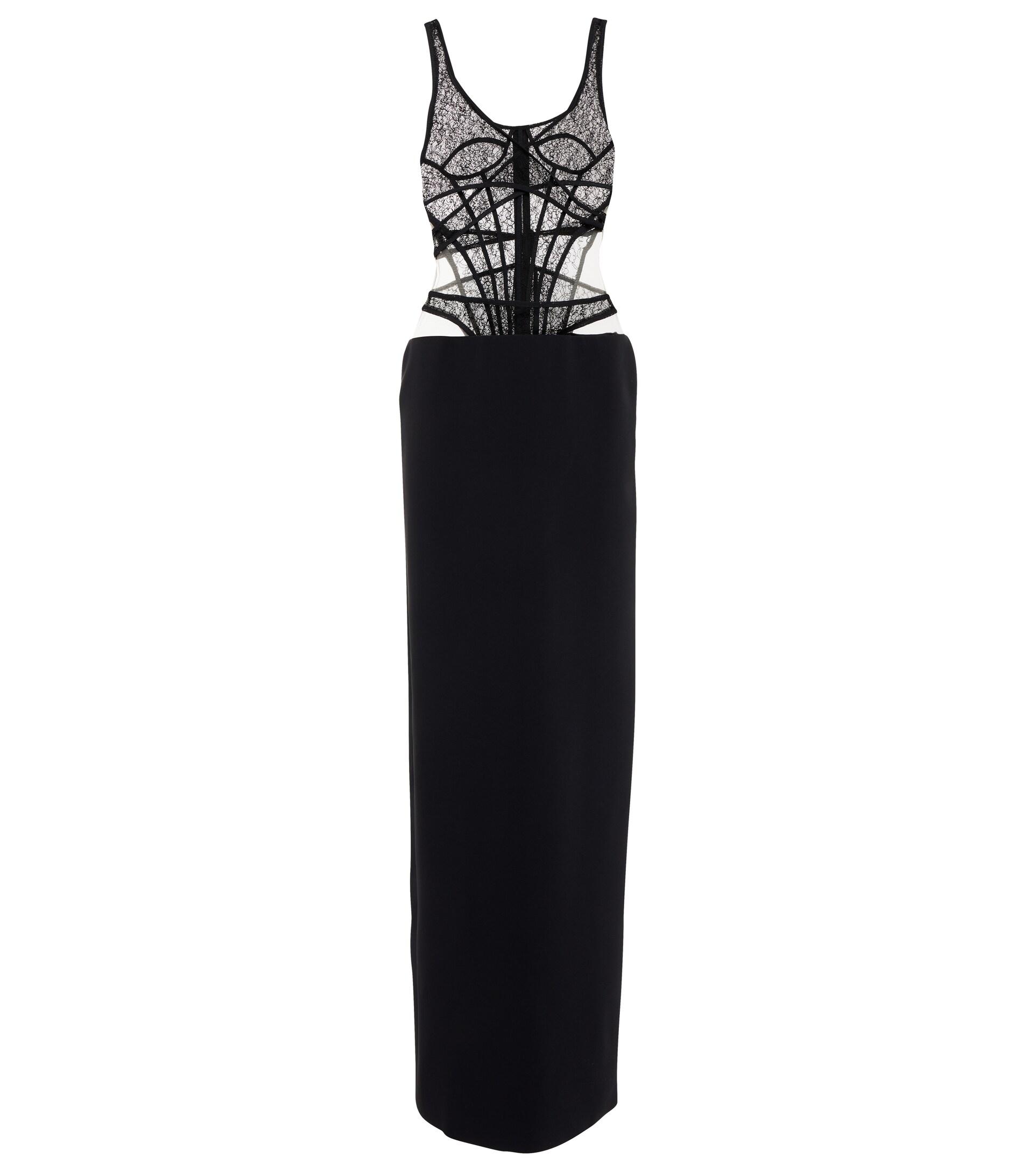 David Koma Lace Corset Gown in Black Lyst