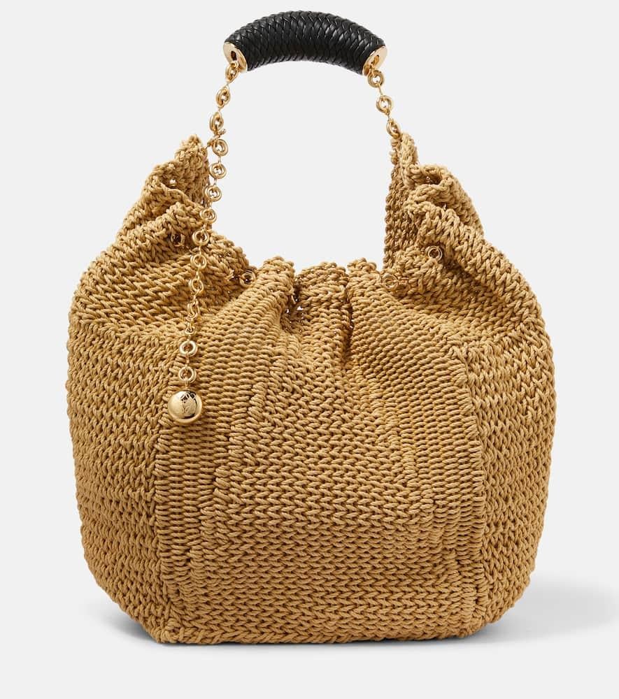 Loewe Squeeze Raffia Shoulder Bag in Metallic | Lyst