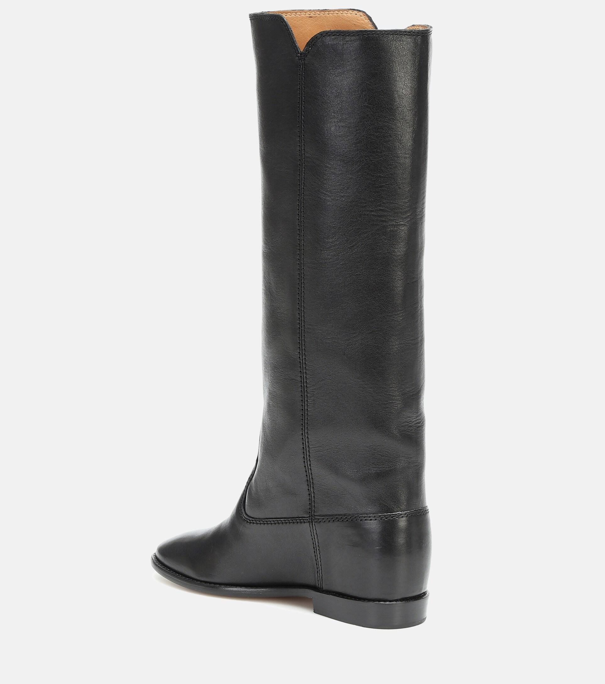 Isabel Marant Chess Leather Boots in Black | Lyst
