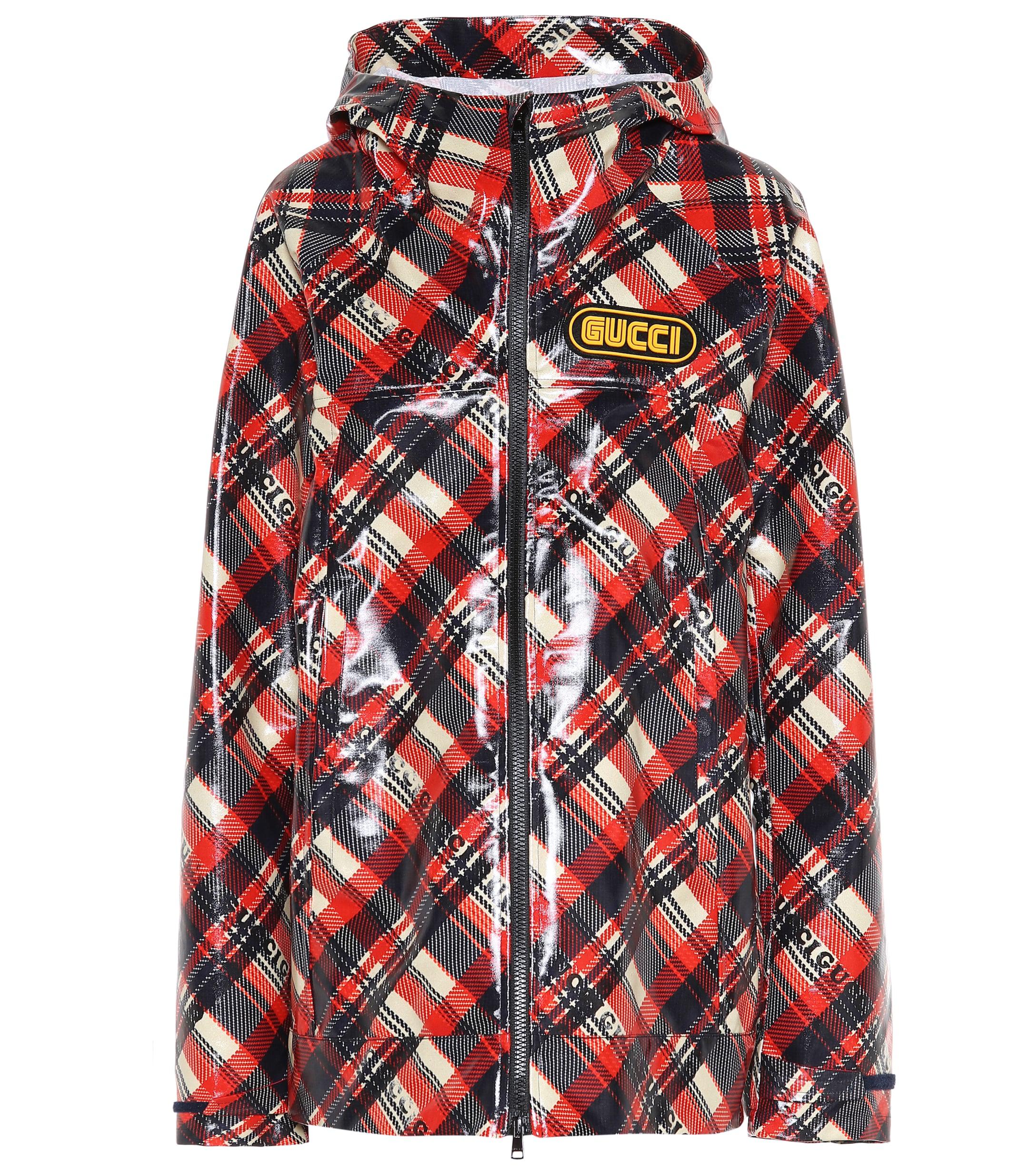 Gucci Plaid Rain Jacket in Blue Red (Red) Lyst