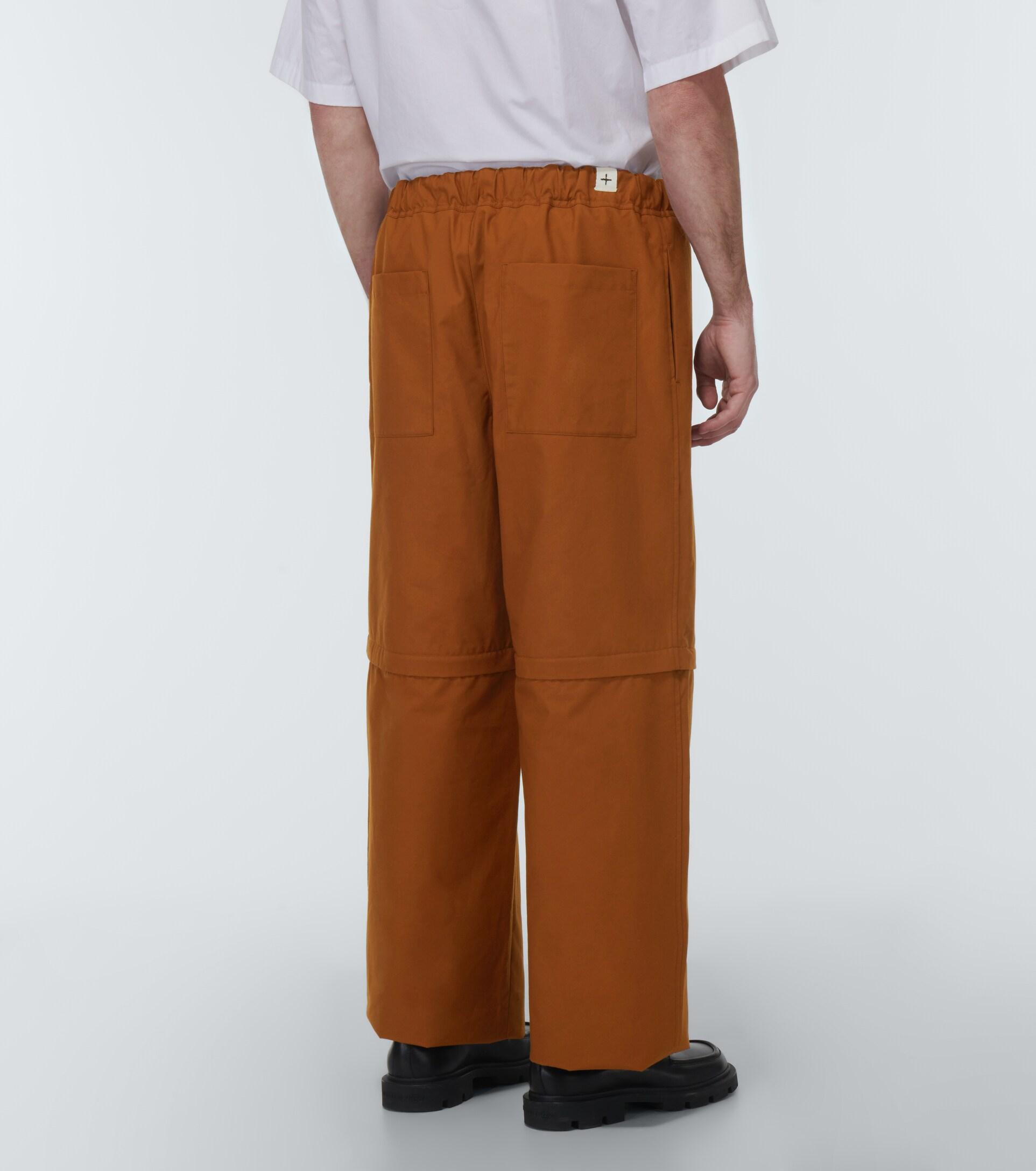 Jil Sander Wide-leg Cotton Pants in Brown for Men | Lyst
