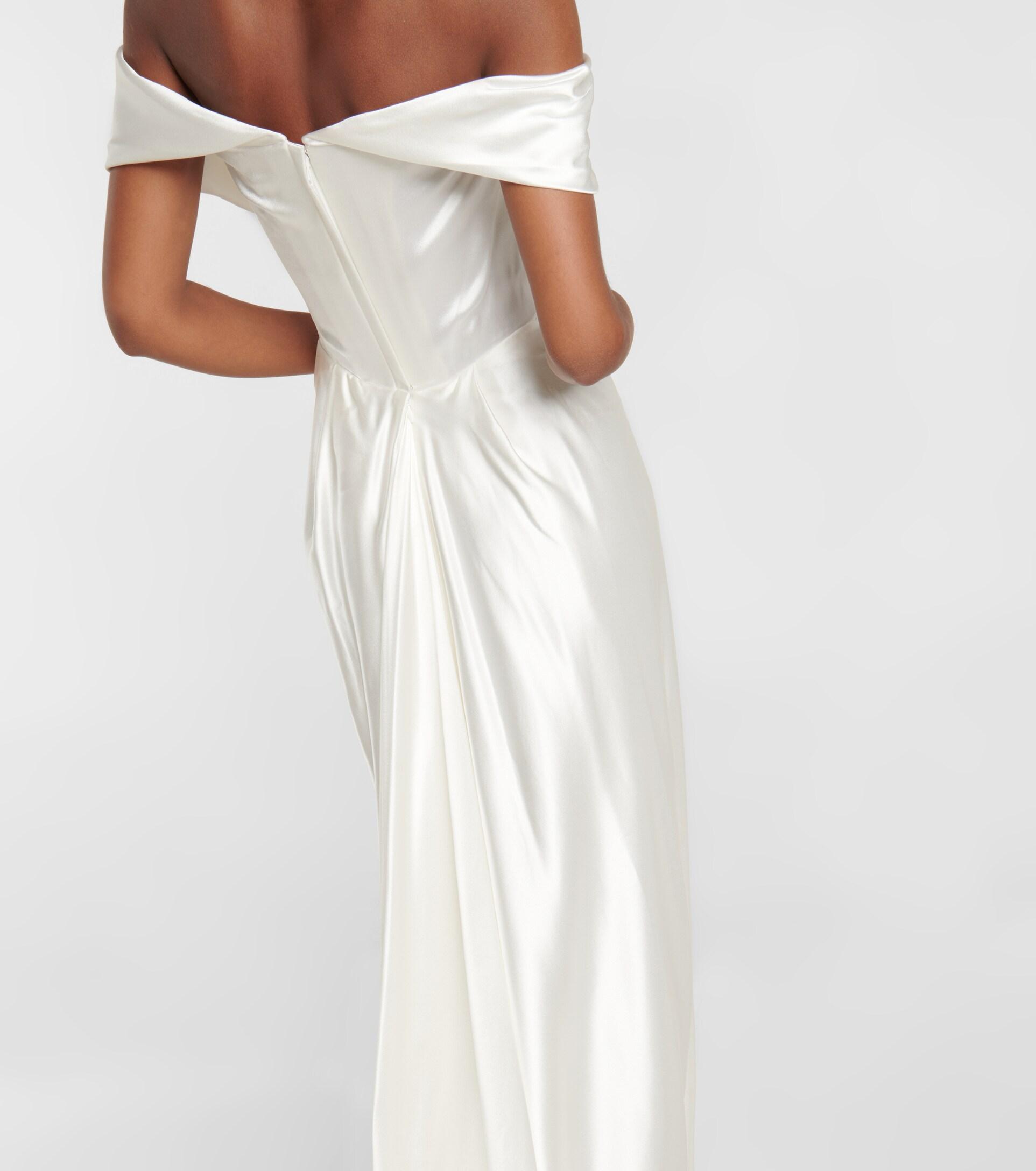 long cocotte dress in ivory silk crepe satin Vivienne Westwood, Long cocotte Wedding Dress Save 40%
