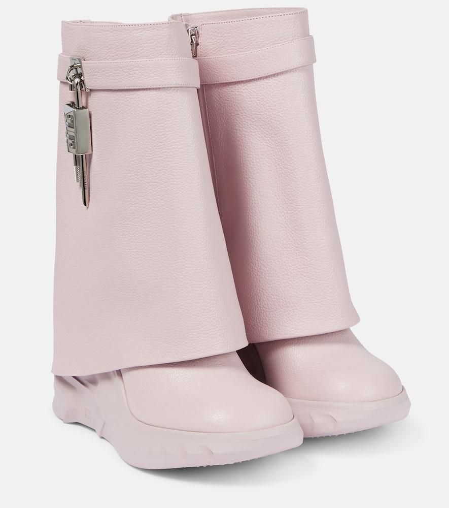 GIVENCHY シャークロック レザー アンクルブーツ *LIGHT PINK Givenchy Shark Lock Pink Smooth Leather Ankle Boots | eBay