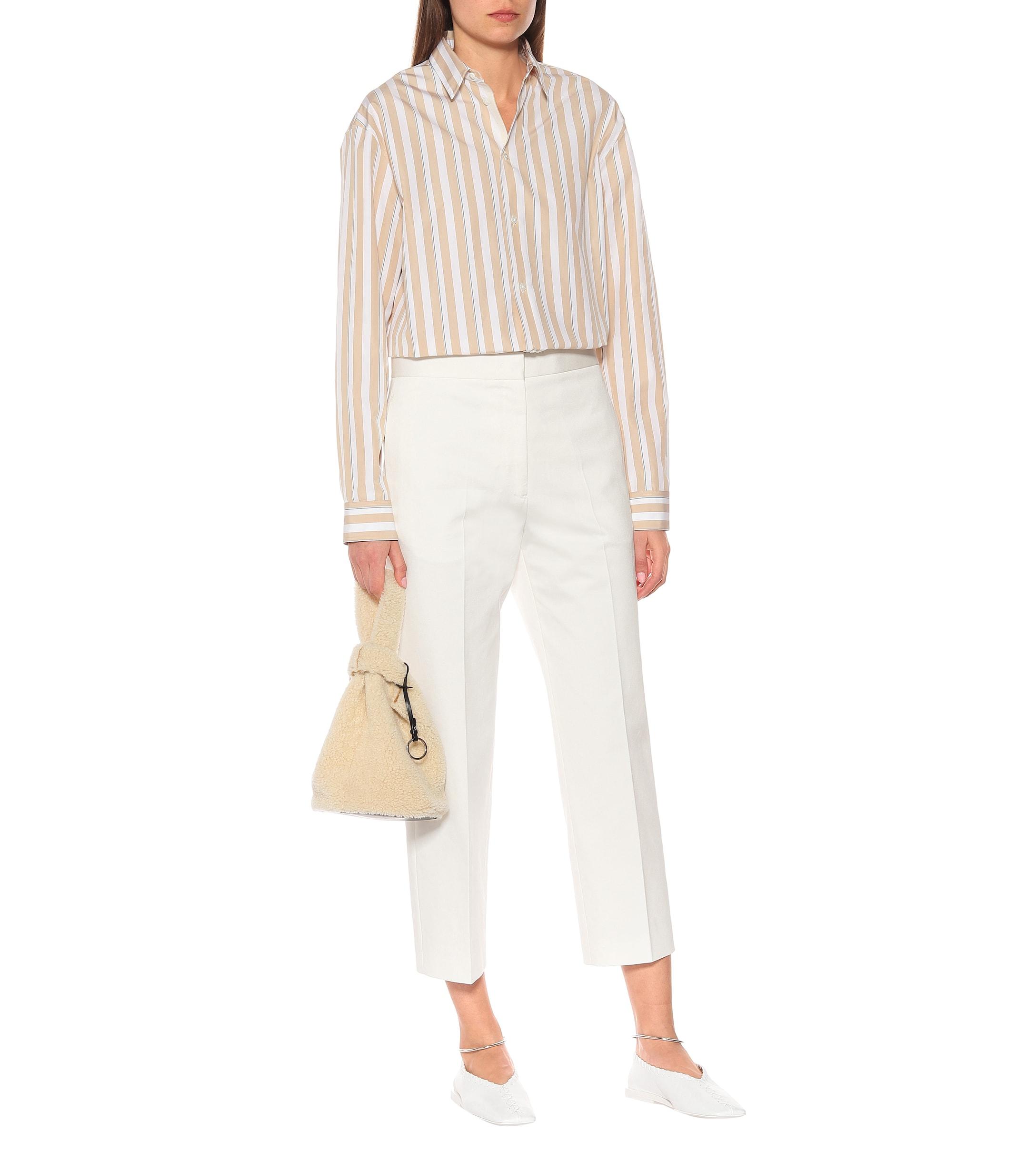 Jil Sander Cotton-twill Straight Pants in White (Natural) - Lyst