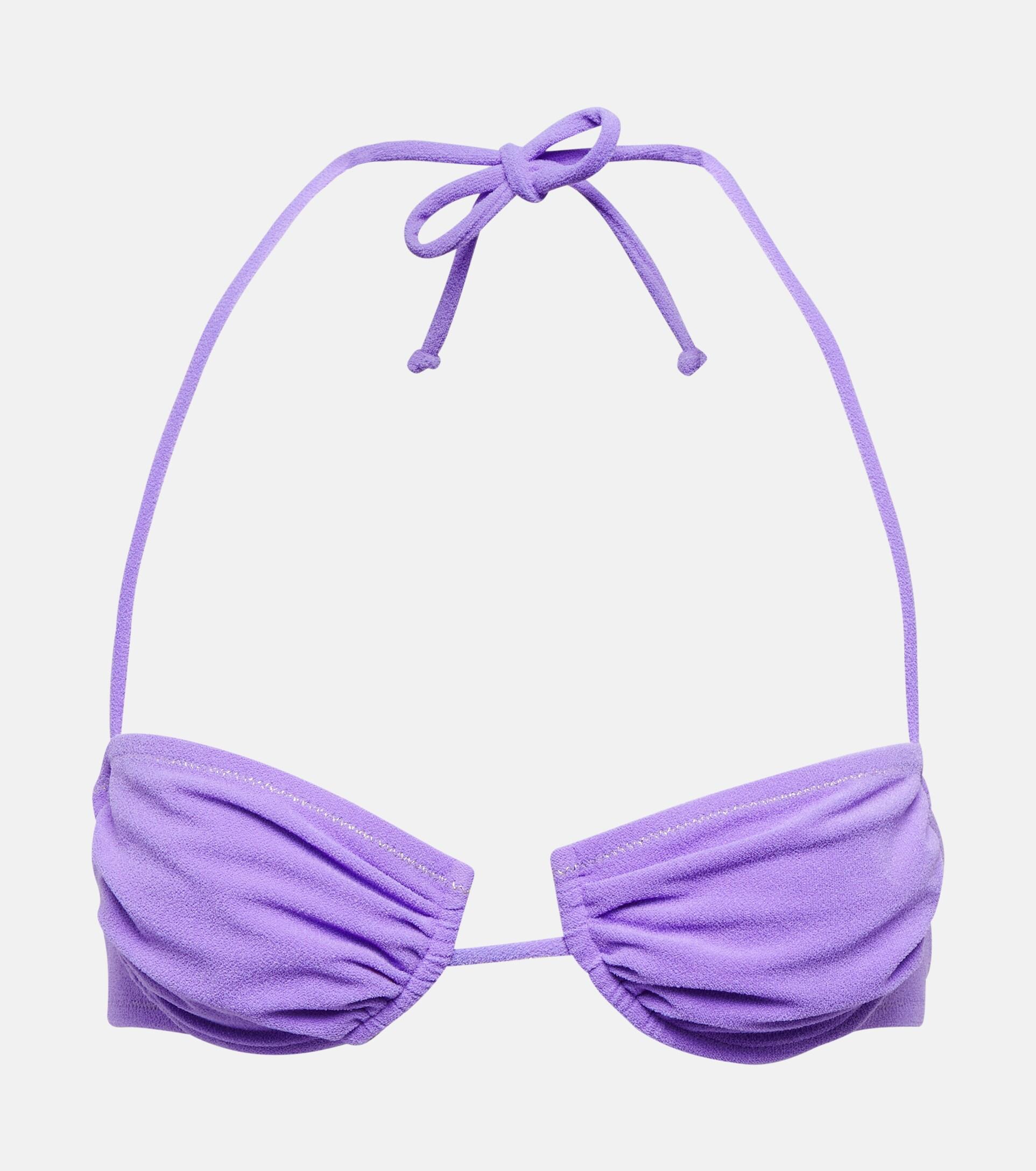 Reina Olga Penny Terry Bikini Top in Purple | Lyst