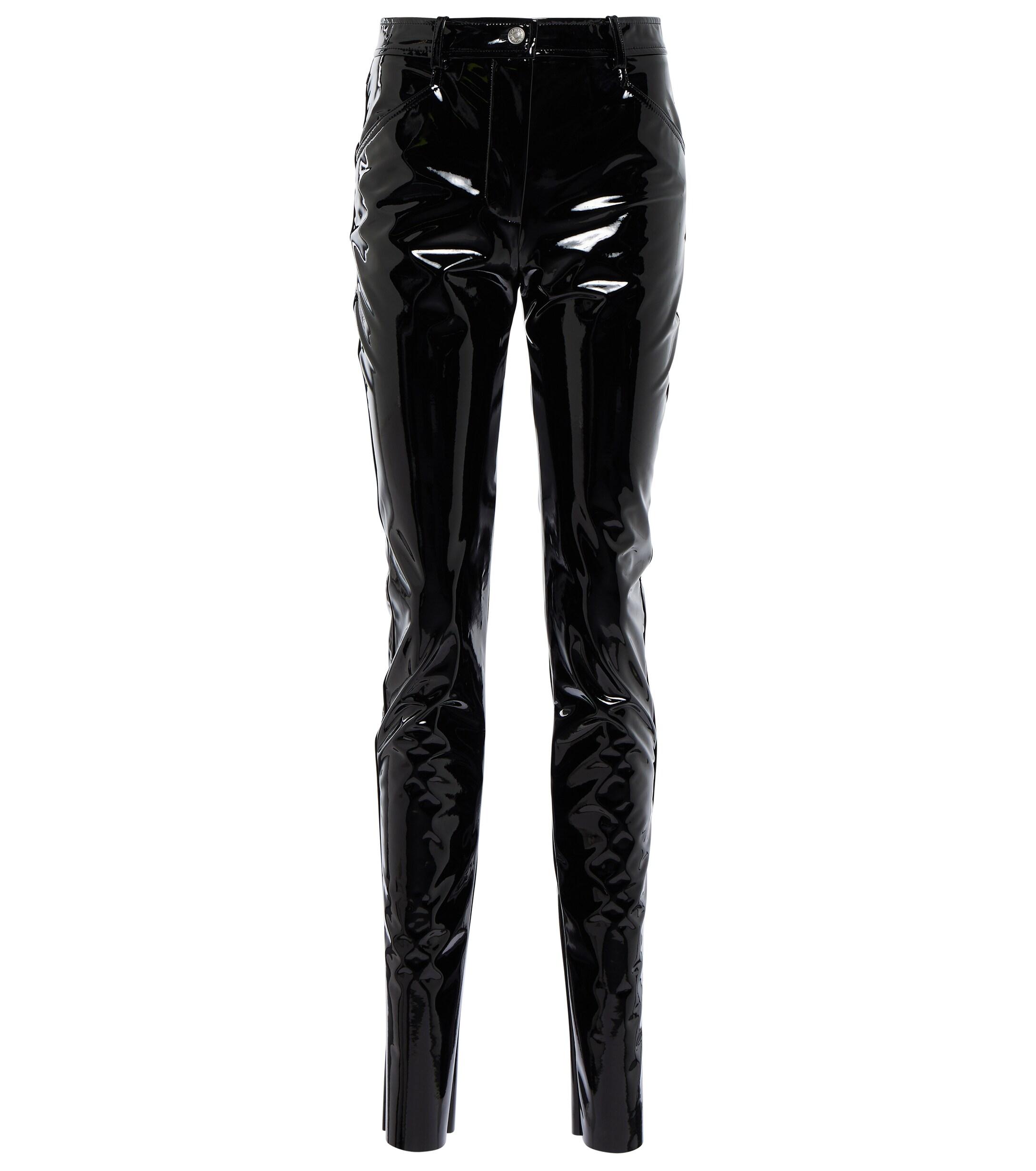 Victoria Beckham High-rise Slim Vinyl Pants in Black | Lyst UK