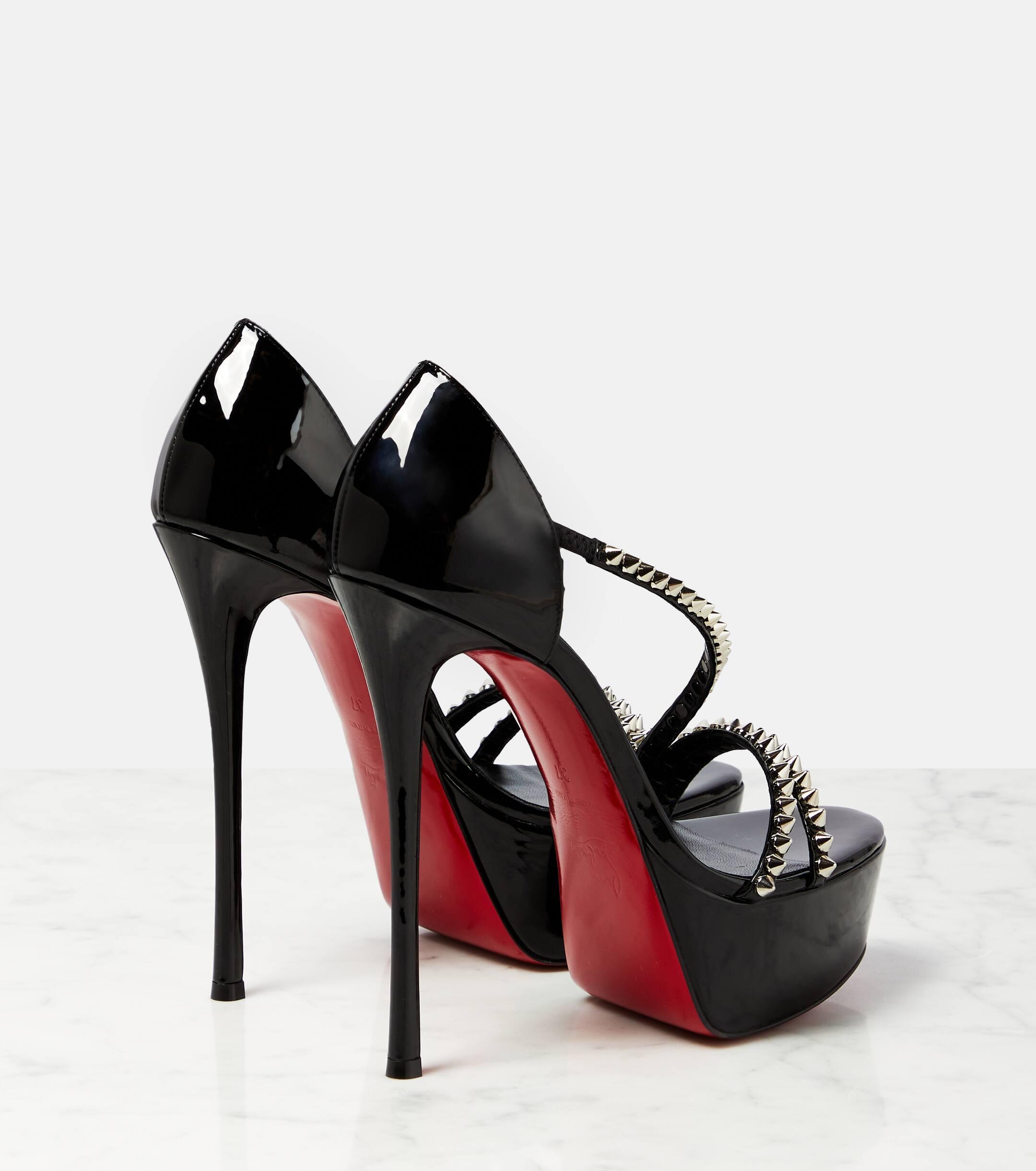 Black spiked louboutin heels hot sale