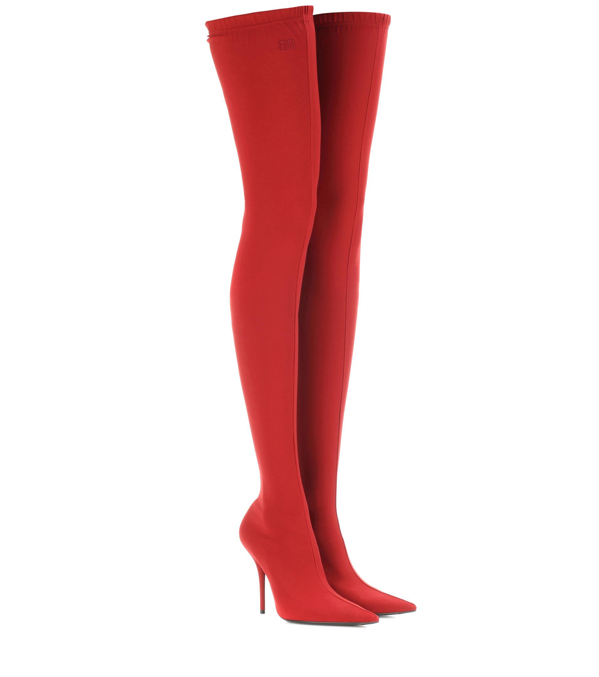 Balenciaga Knife Over-the-knee Boots in Red | Lyst