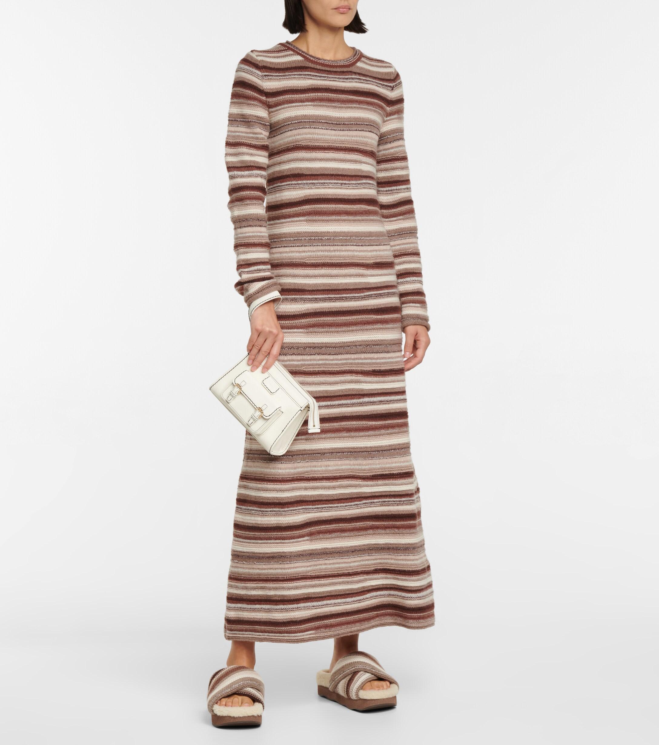 Chloé Wool Striped Cashmere-blend Sweater Dress | Lyst