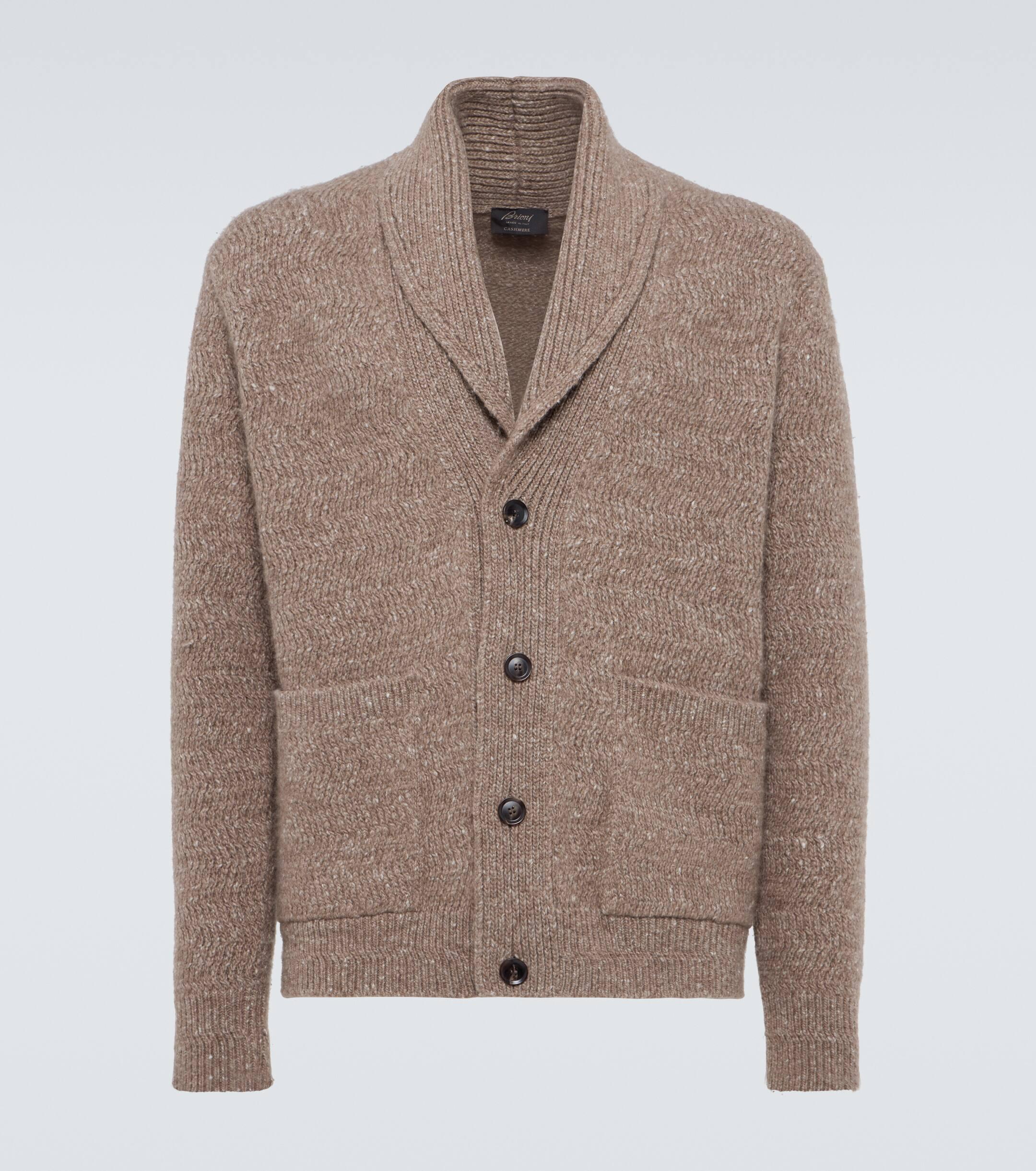 Brioni Cashmere Cardigan in Brown for Men Lyst UK