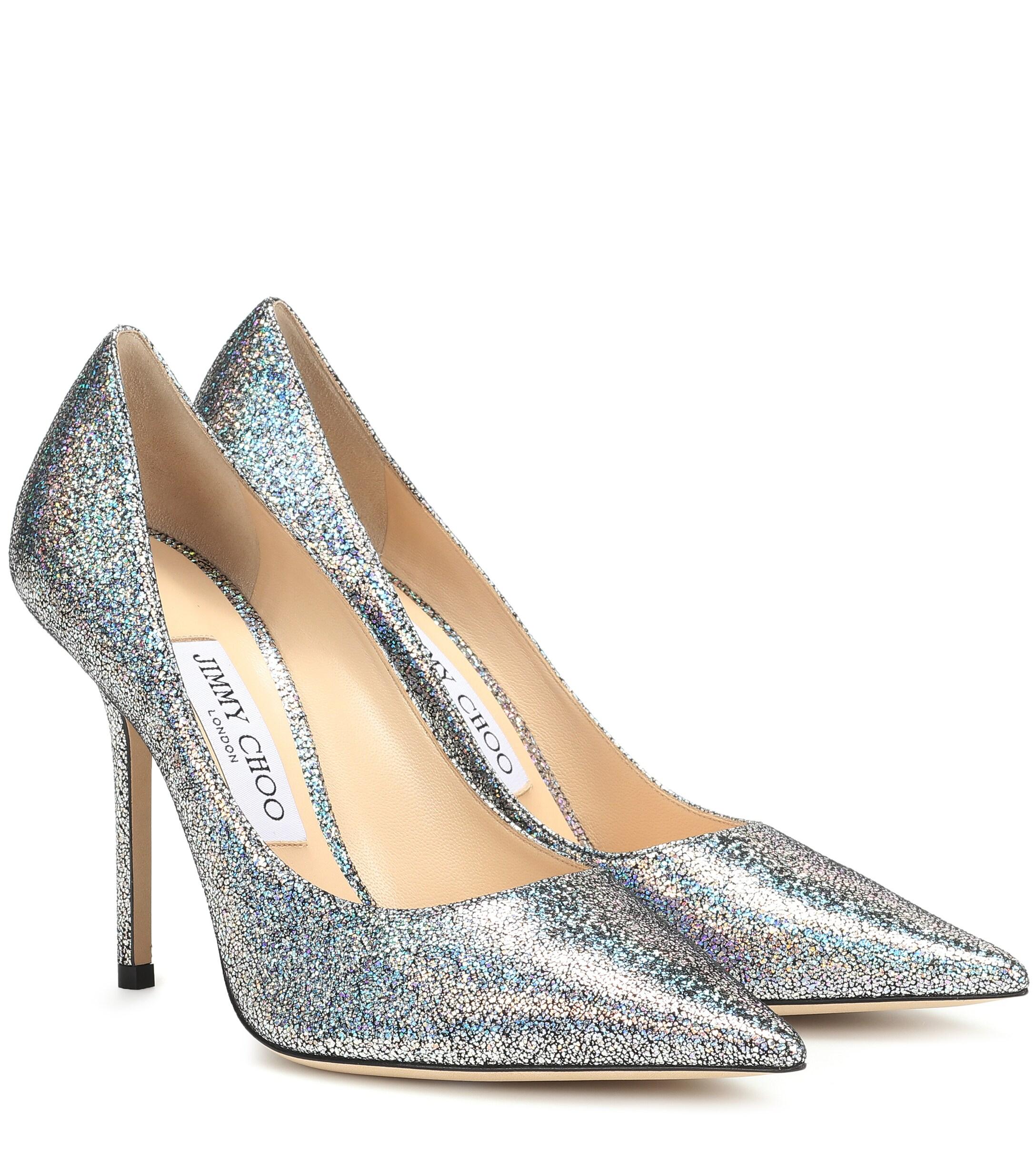 Jimmy Choo Love 100 Metallic Leather Pumps in Blue Lyst