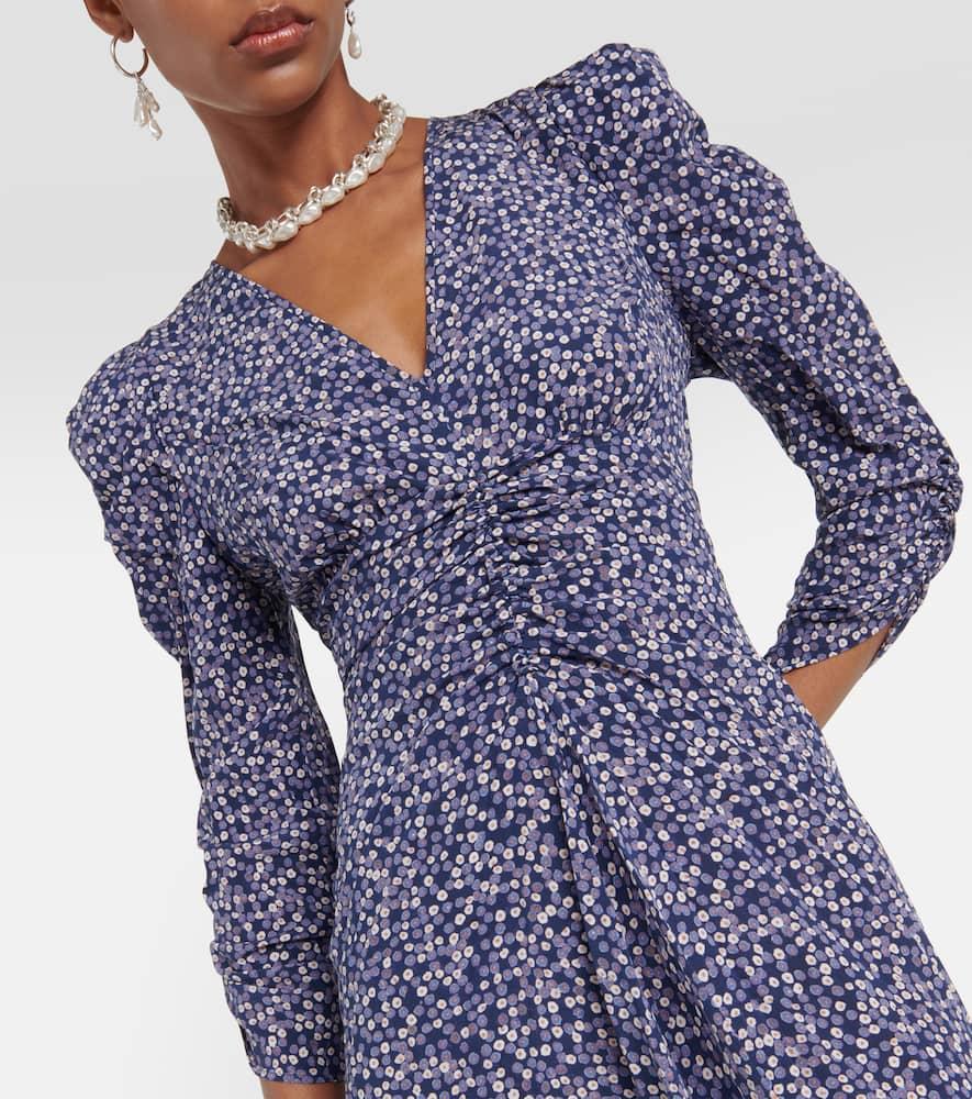 Isabel Marant Albini Floral Silk Blend Midi Dress in Blue Lyst