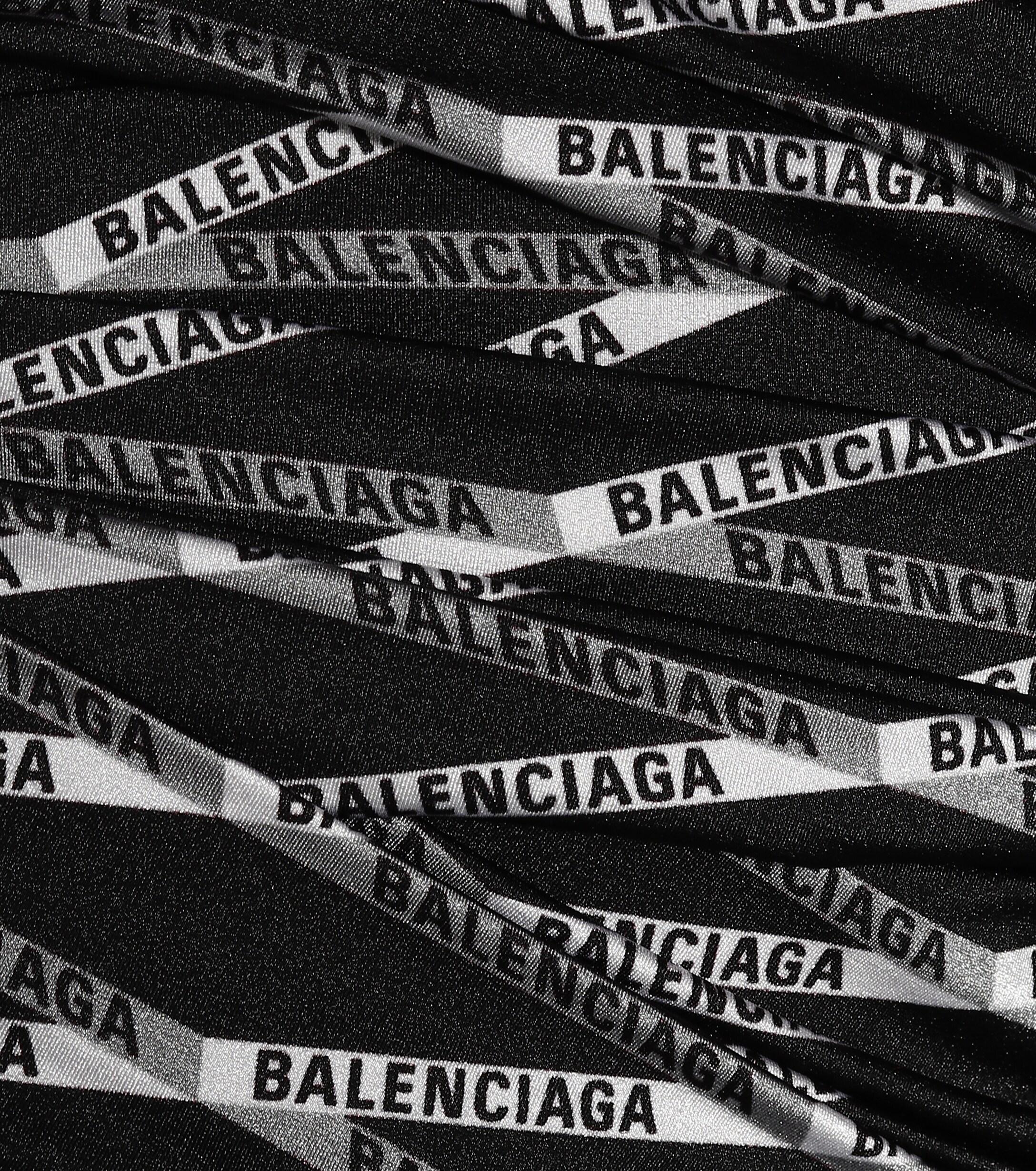 Balenciaga Monogram Off-the-shoulder Minidress in Black - Lyst