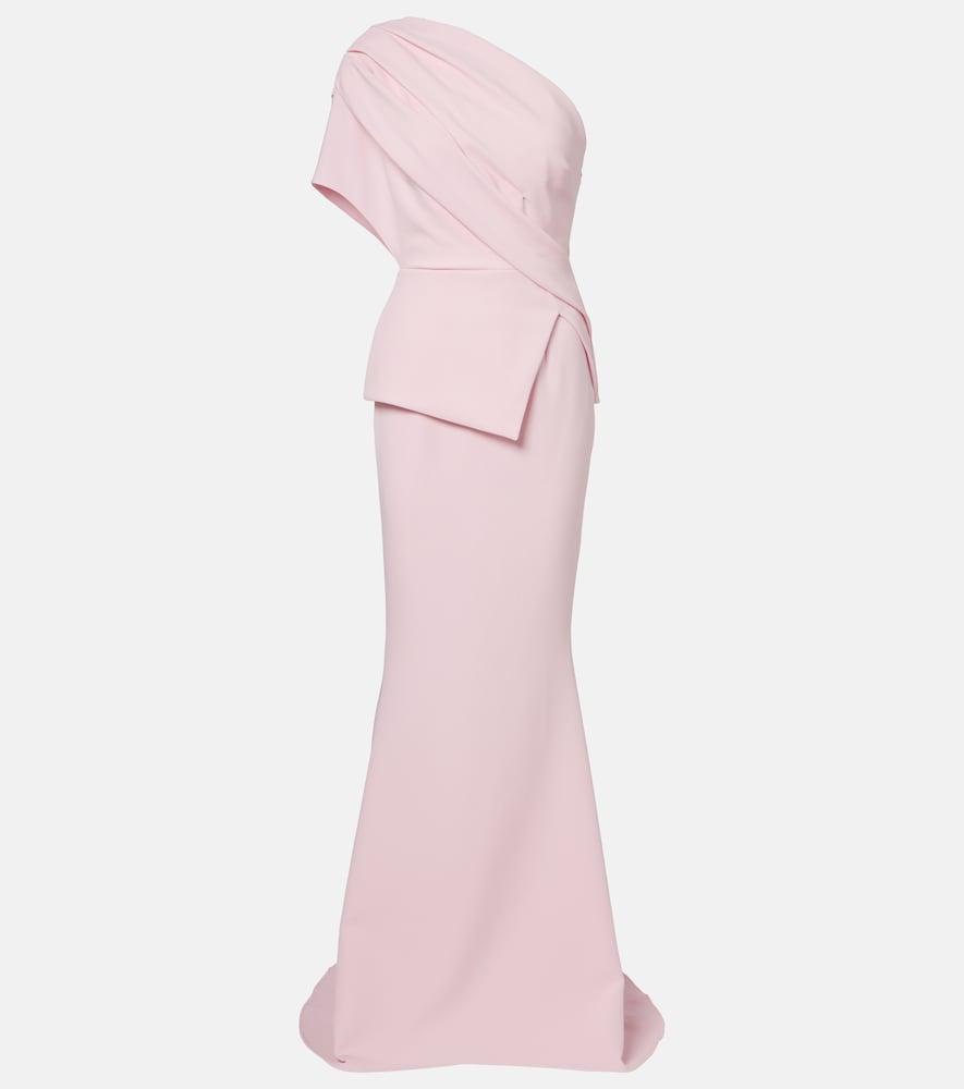 strapless open back dress Mac Duggal Strapless Flare Feather Hem Gown, Womens, 4, Fuchsia main image 1