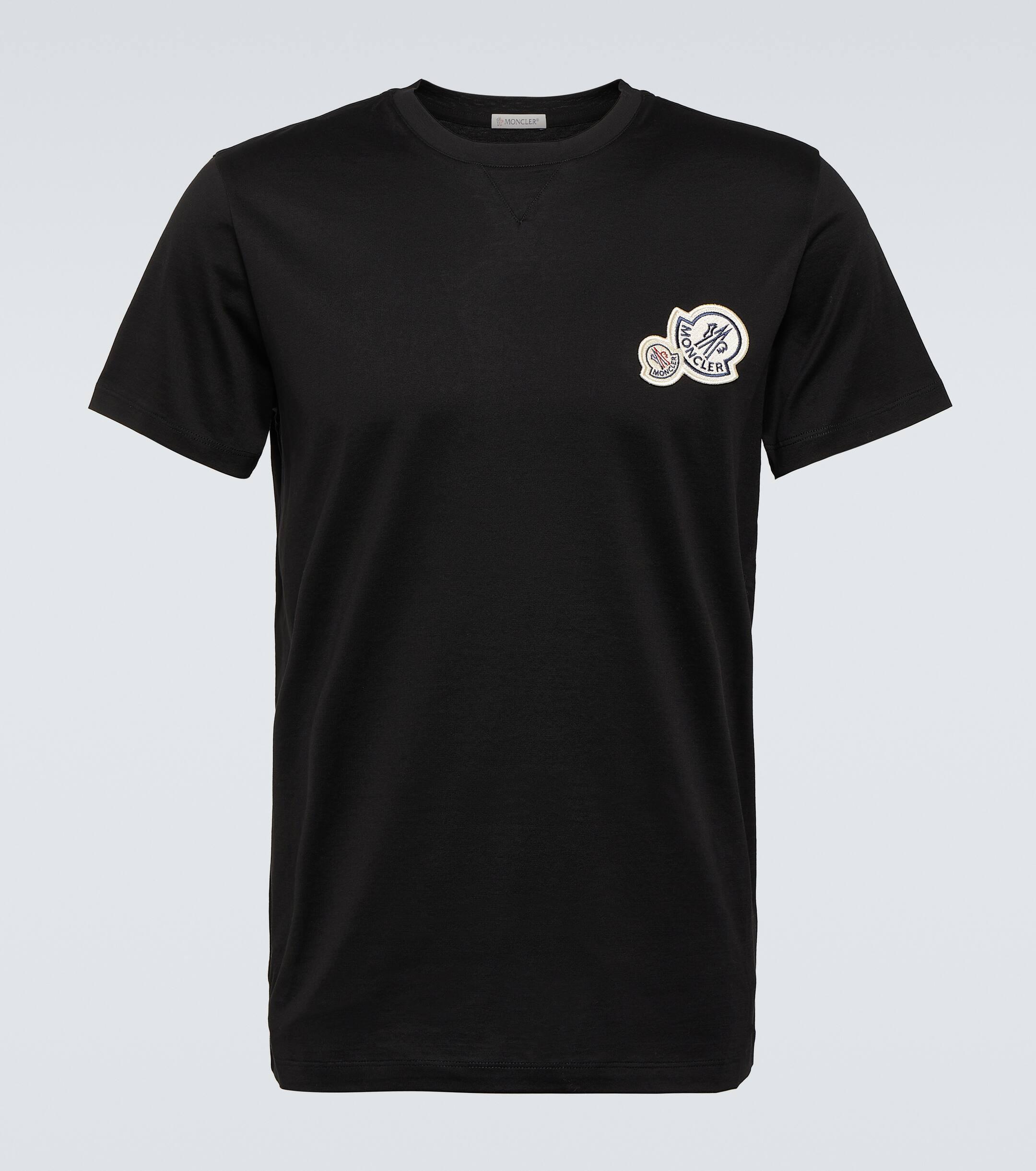 Moncler Logo Cotton T shirt in Black for Men Lyst UK